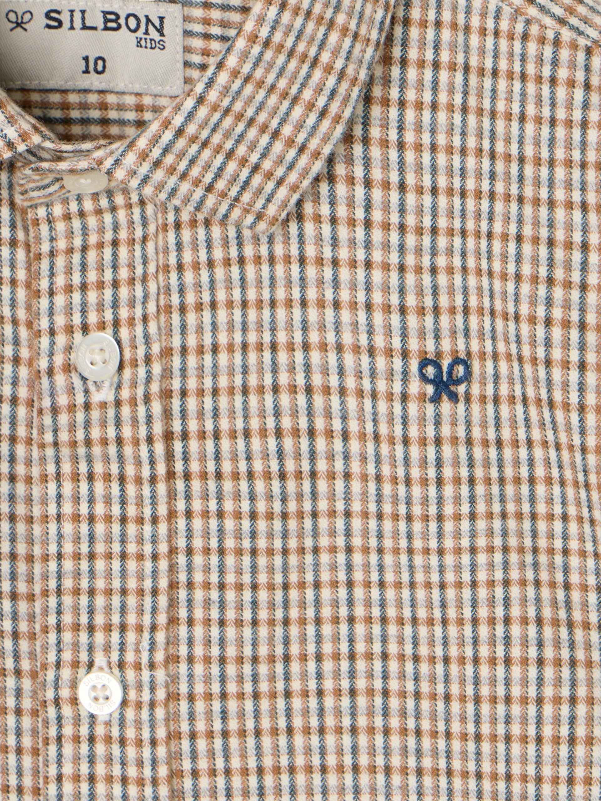 Camisa sport kids warm cuadrito bicolor verde mostaza