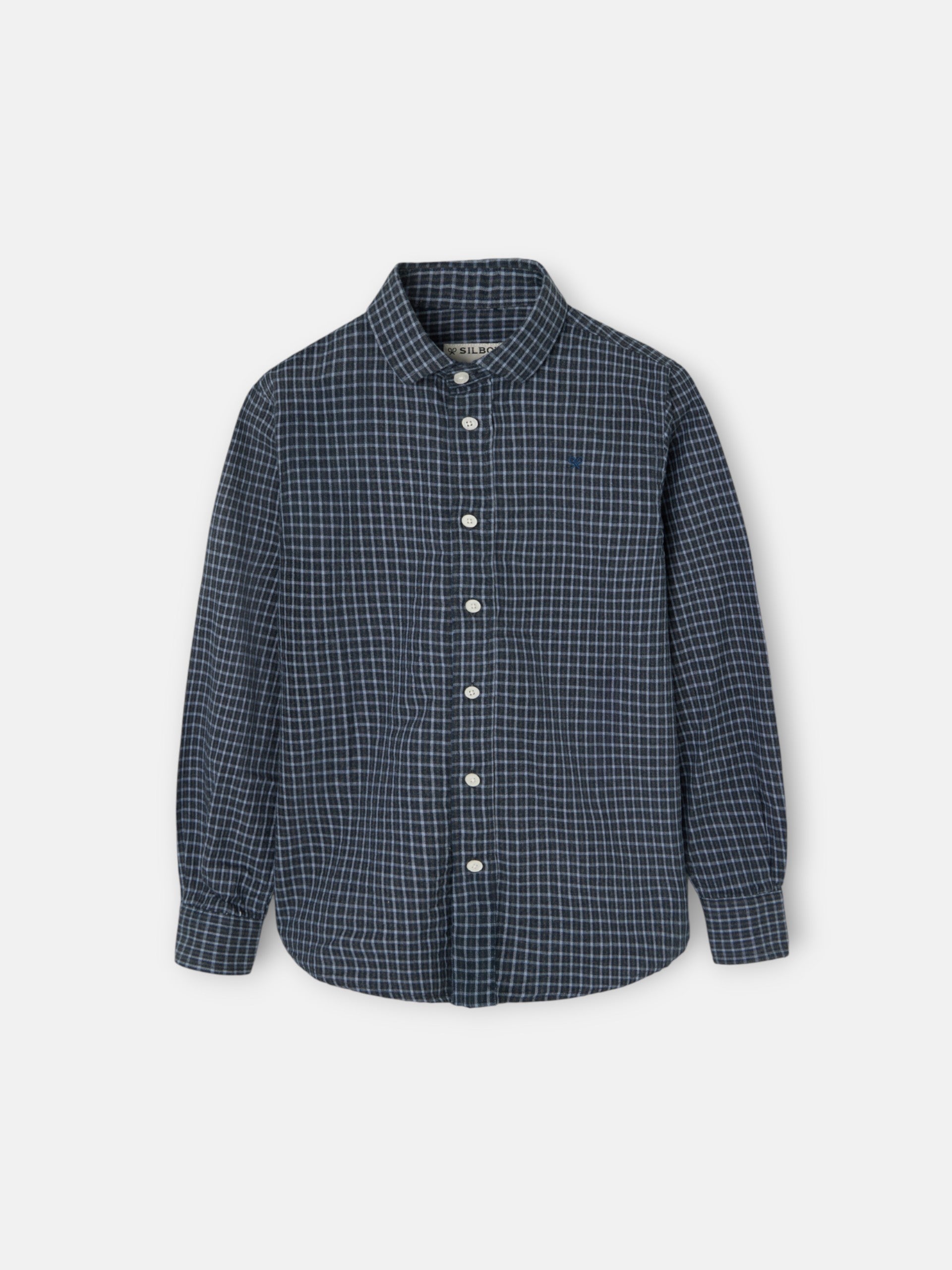 Camisa sport kids warm cuadro dark navy