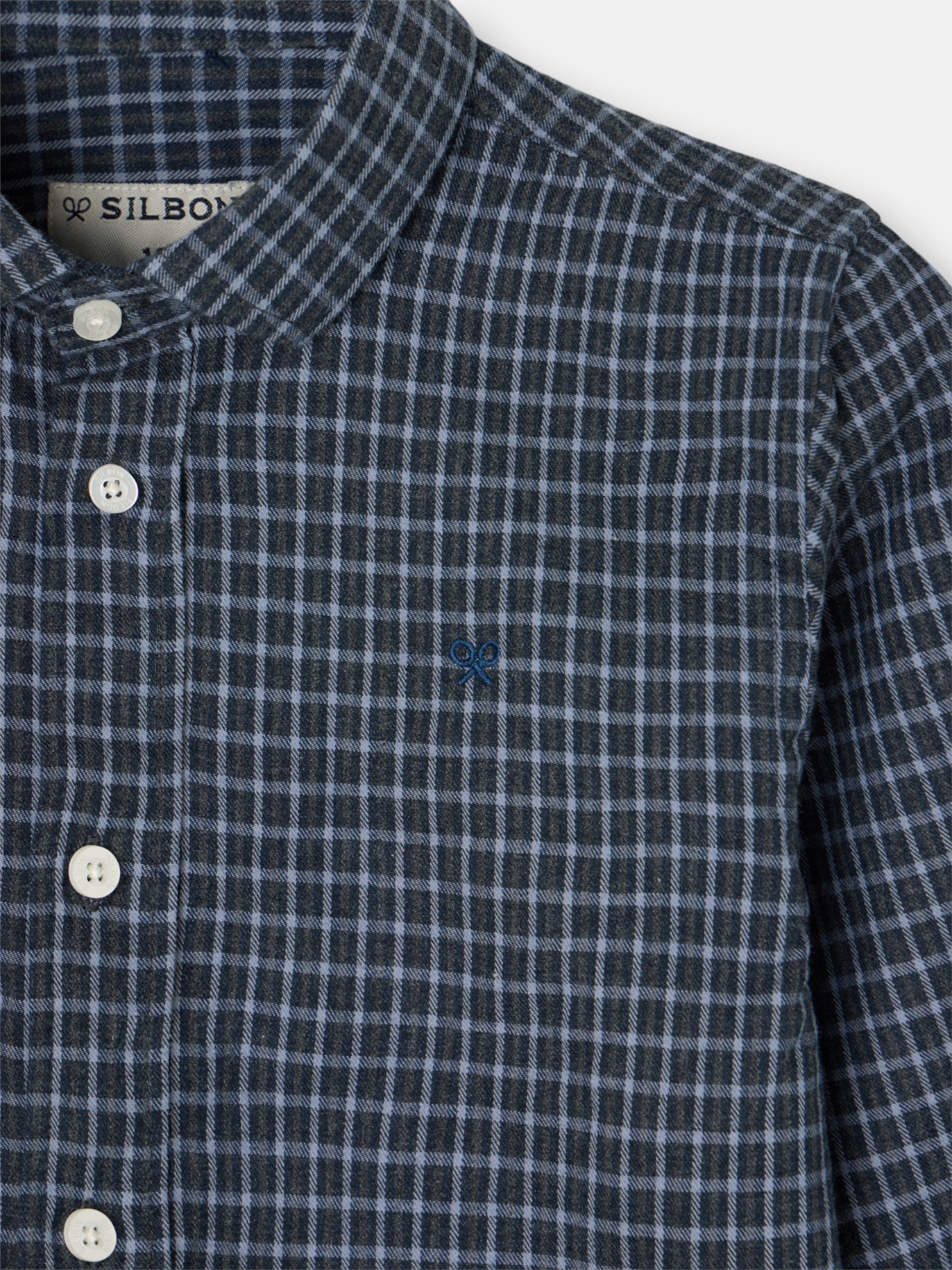 Camisa sport kids warm cuadro dark navy