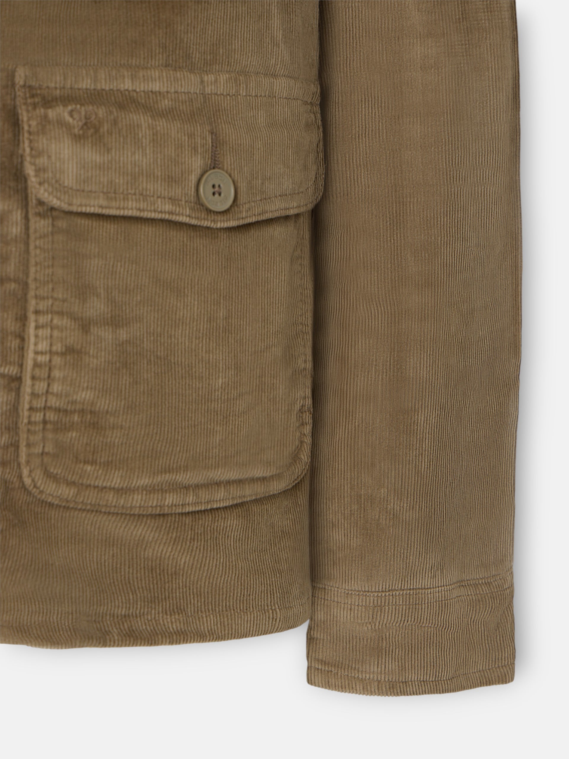 Veste en velours côtelé kaki avec poches