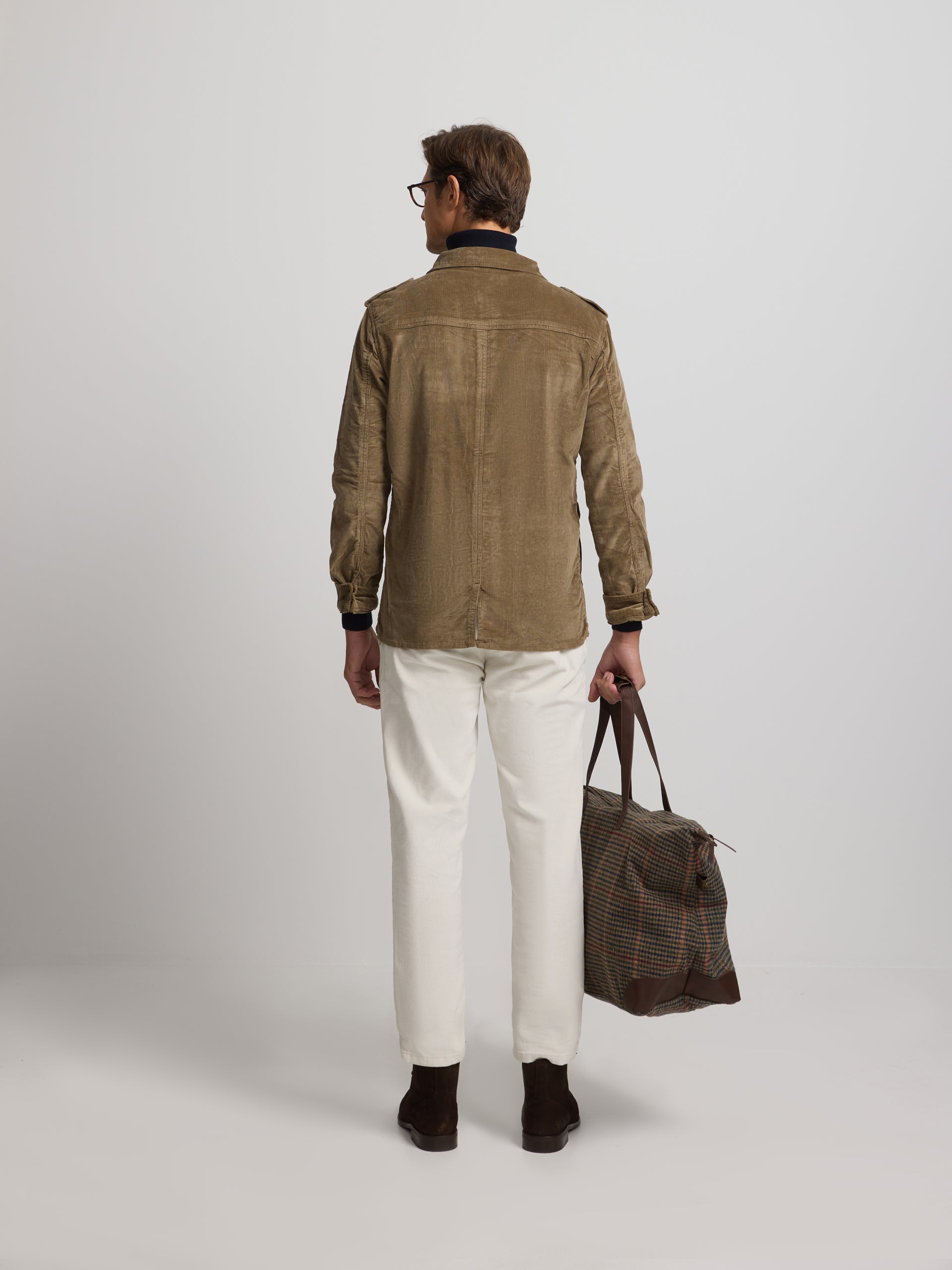 Khaki corduroy jacket with pockets