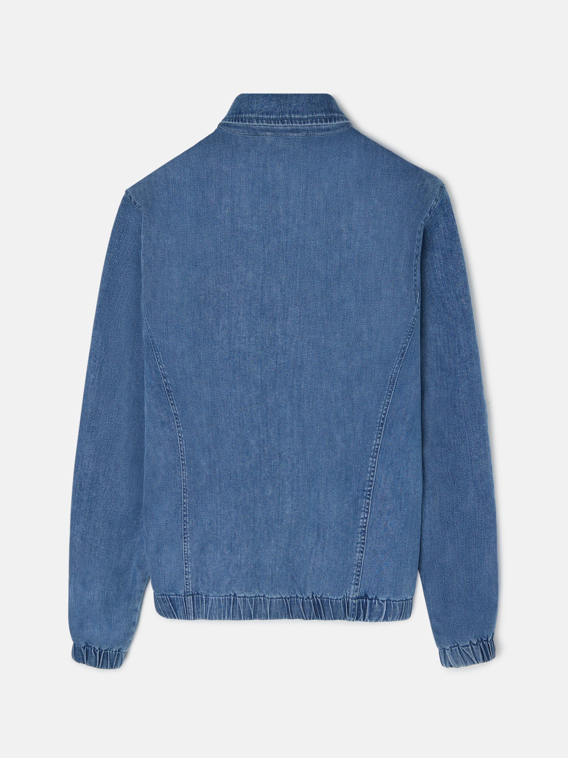 Bomber denim azul desgastada