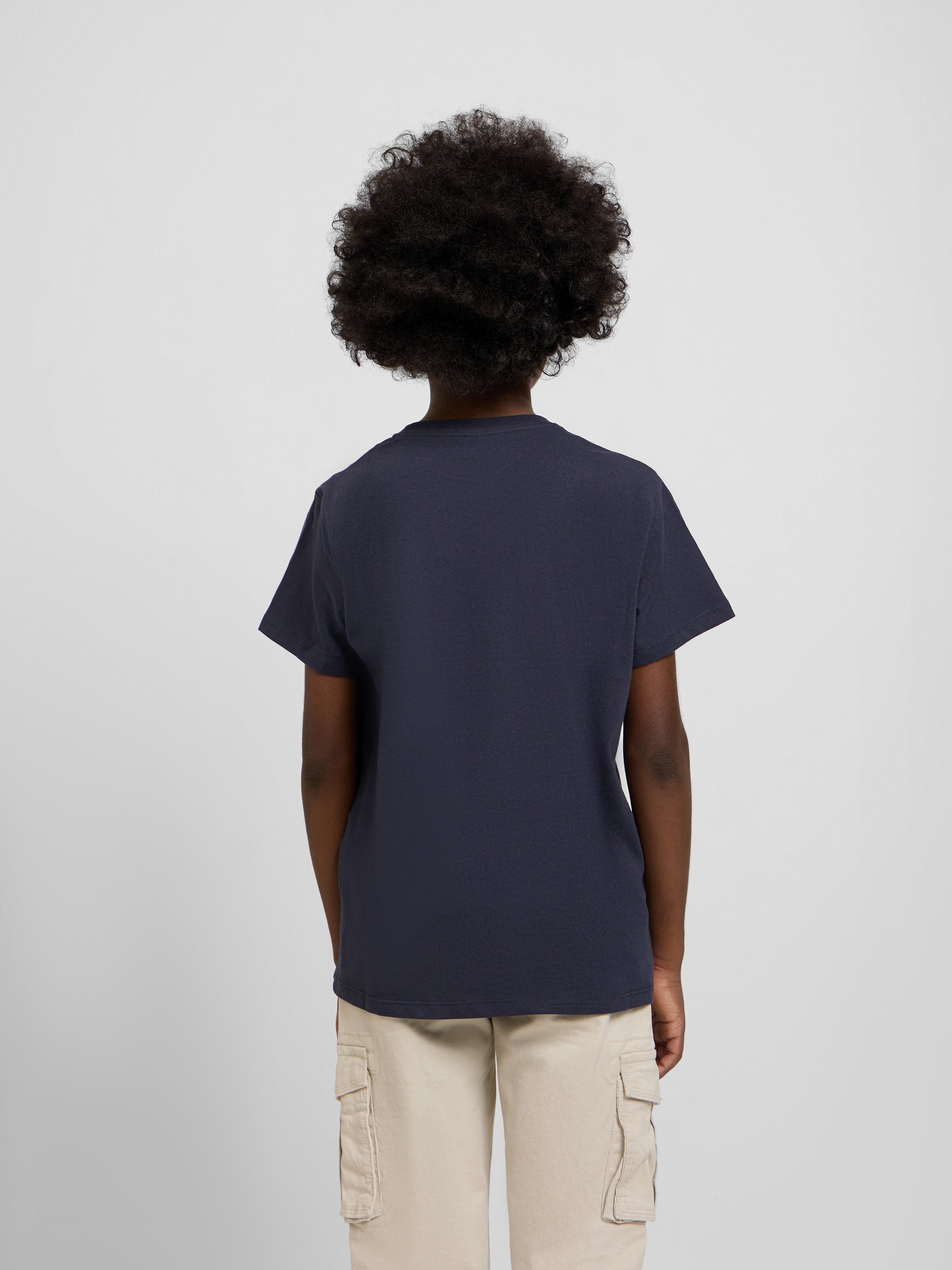 Navy blue multicolor letter kids t-shirt