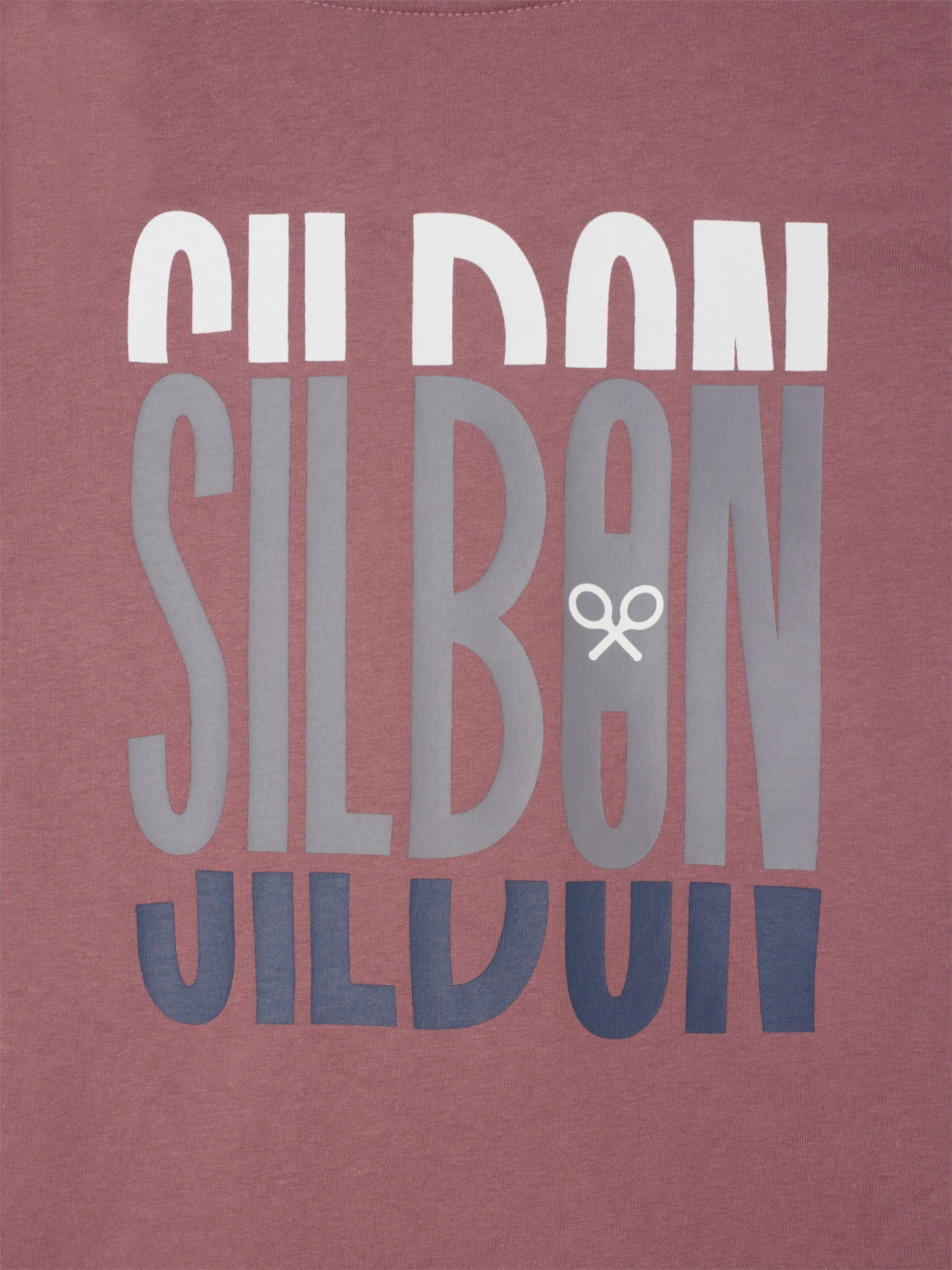 Kids' T-shirt with burgundy tricolor letters