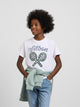 Camiseta kids logo raqueta verde blanca