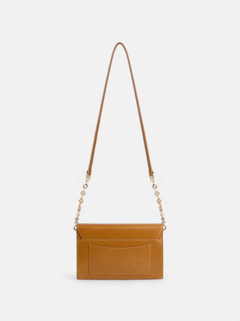 Bolsa de aba em pele camel