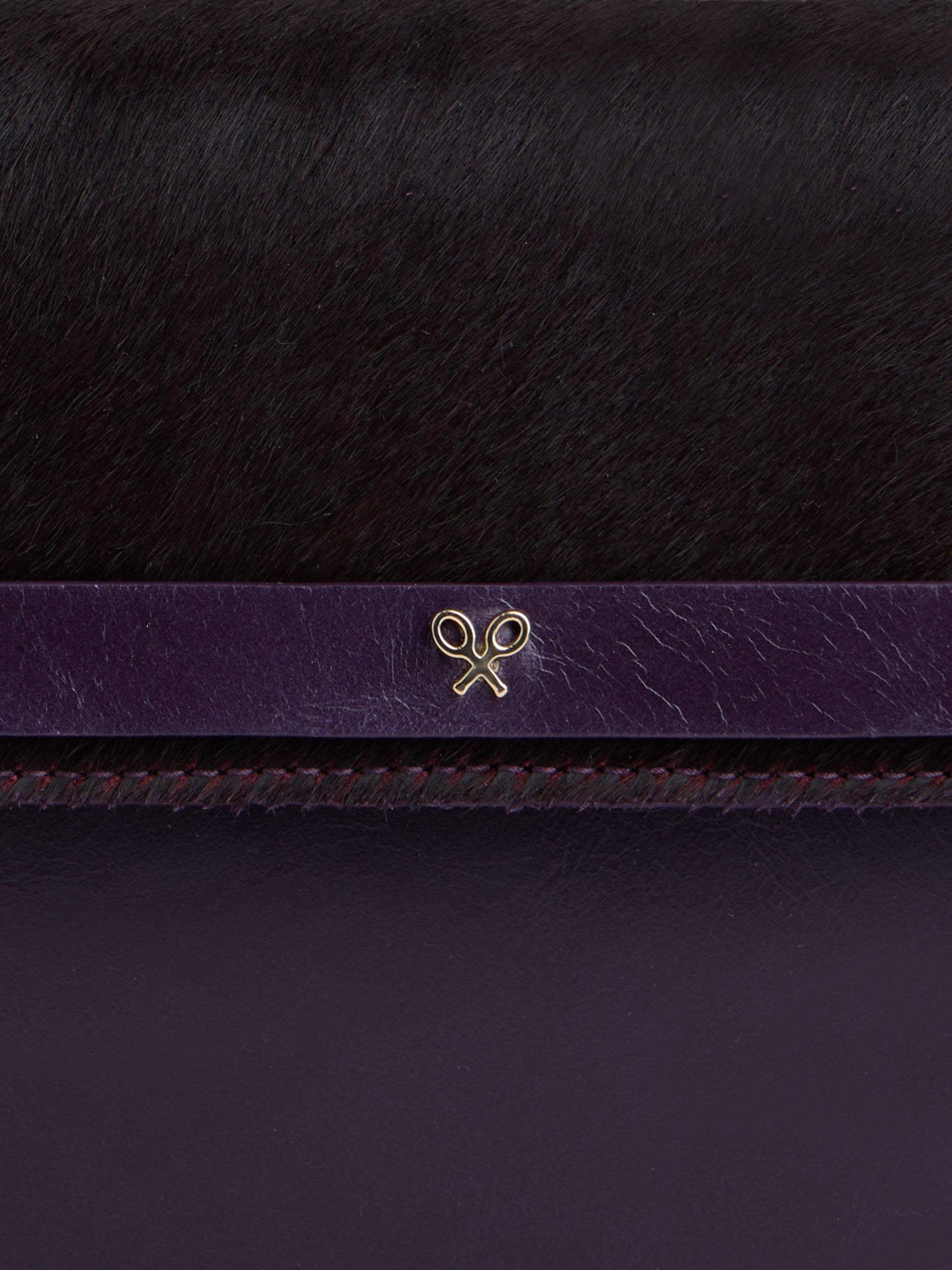 Bolso solapa piel morado