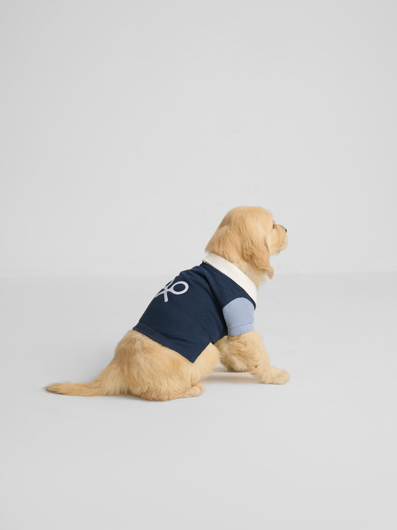 Polo mascotes multicolor azul-marinho