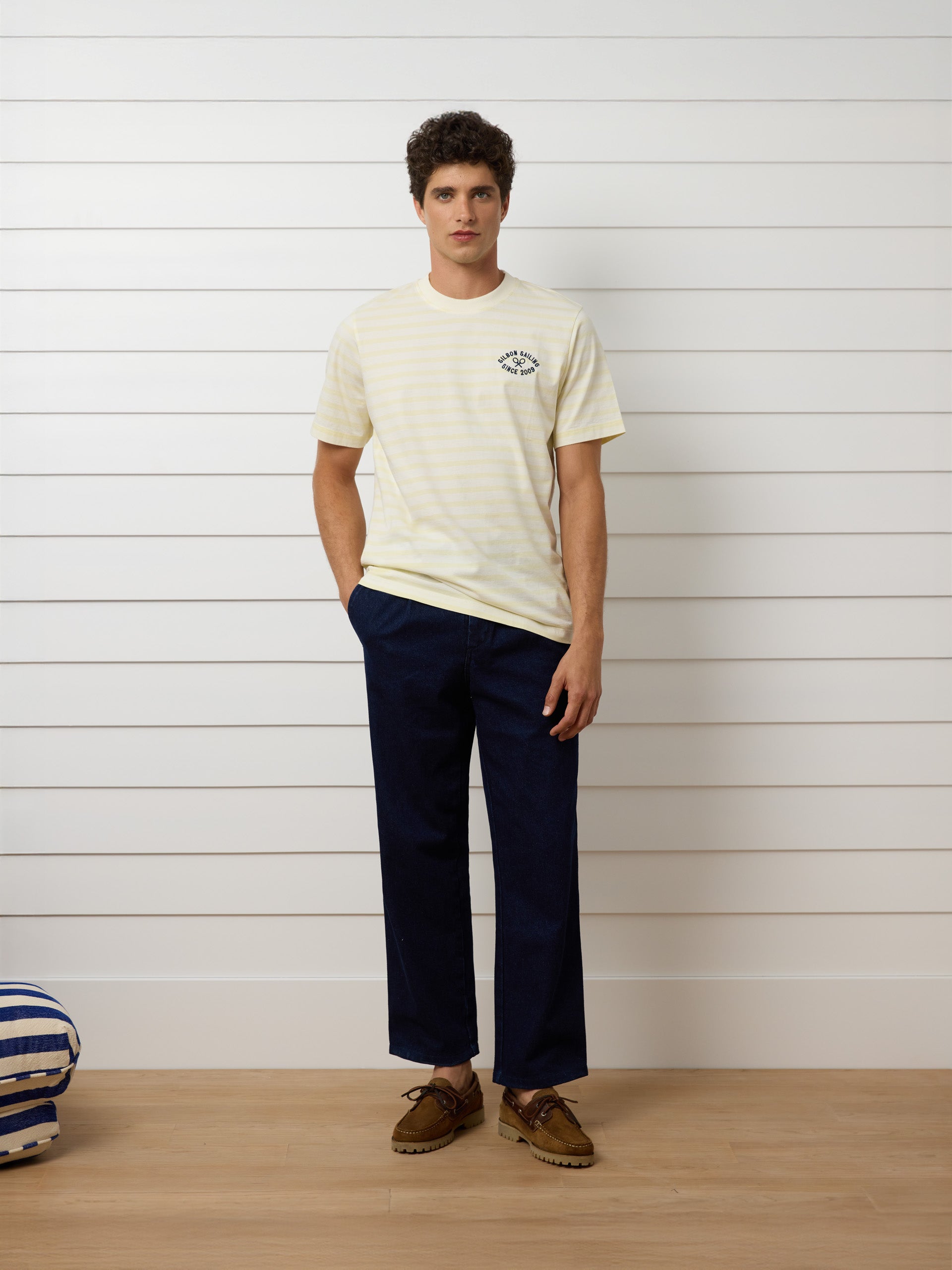 Yellow medium stripe t-shirt