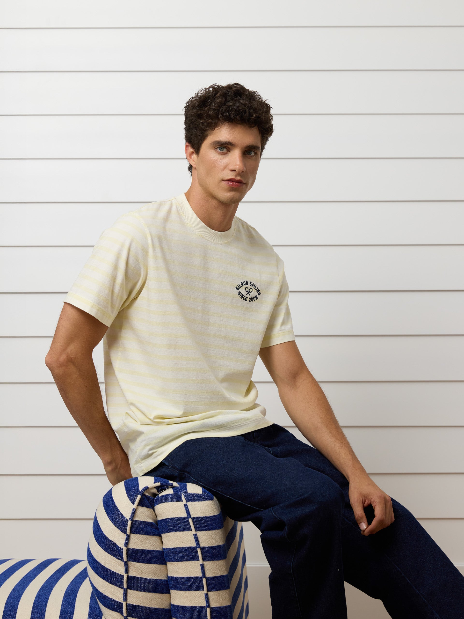 Yellow medium stripe t-shirt