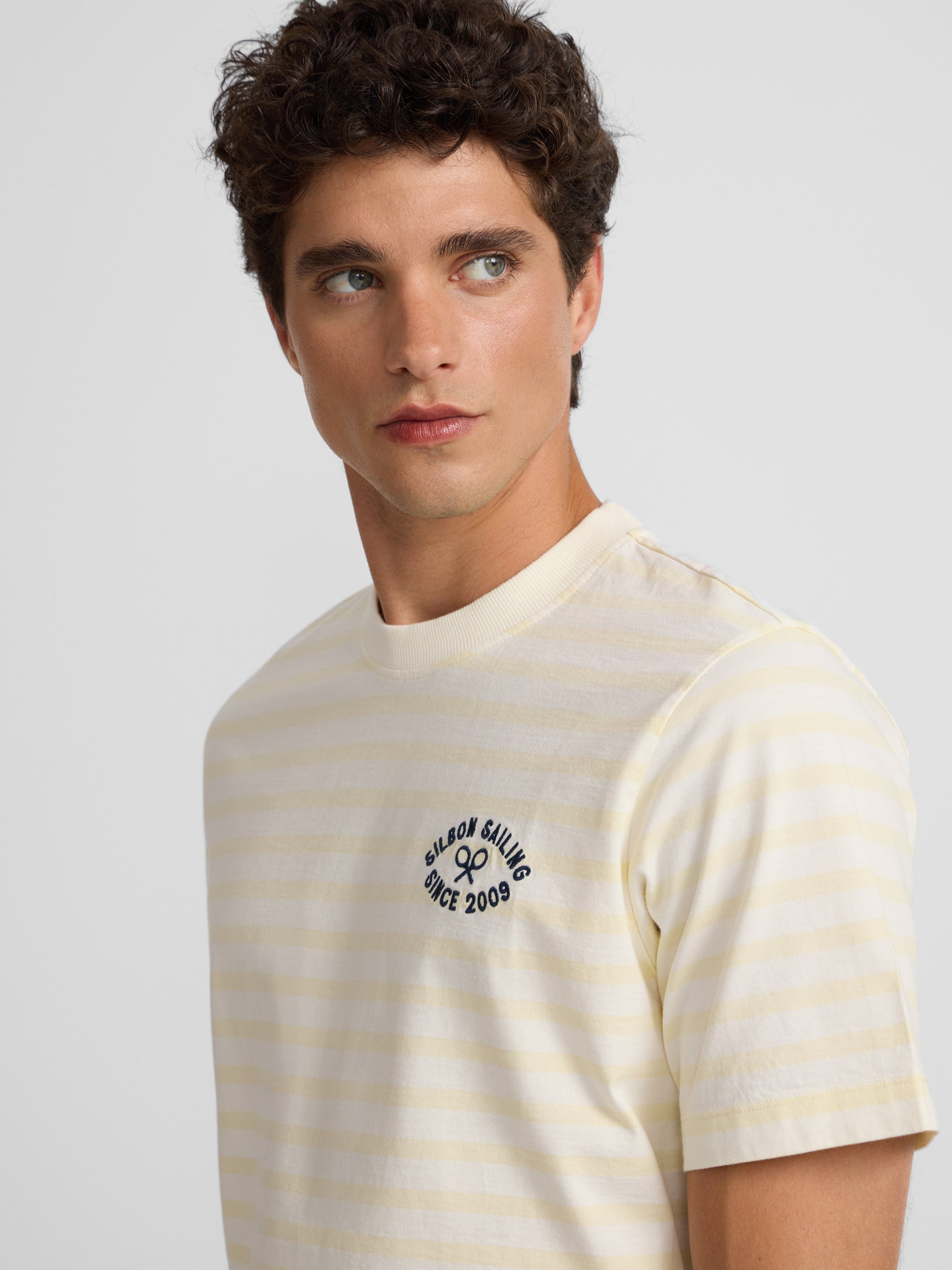 Yellow medium stripe t-shirt