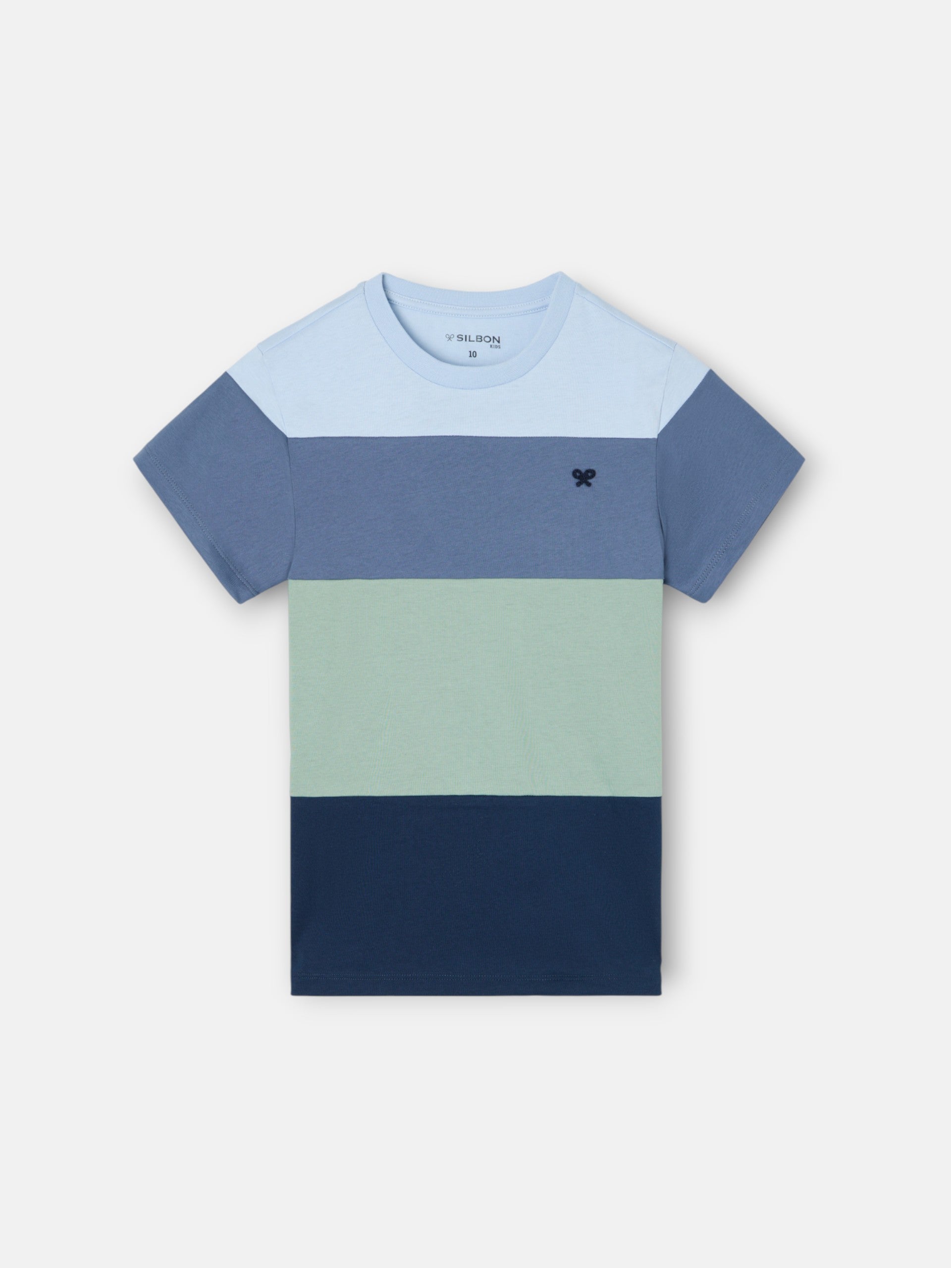 Kids' green striped T-shirt