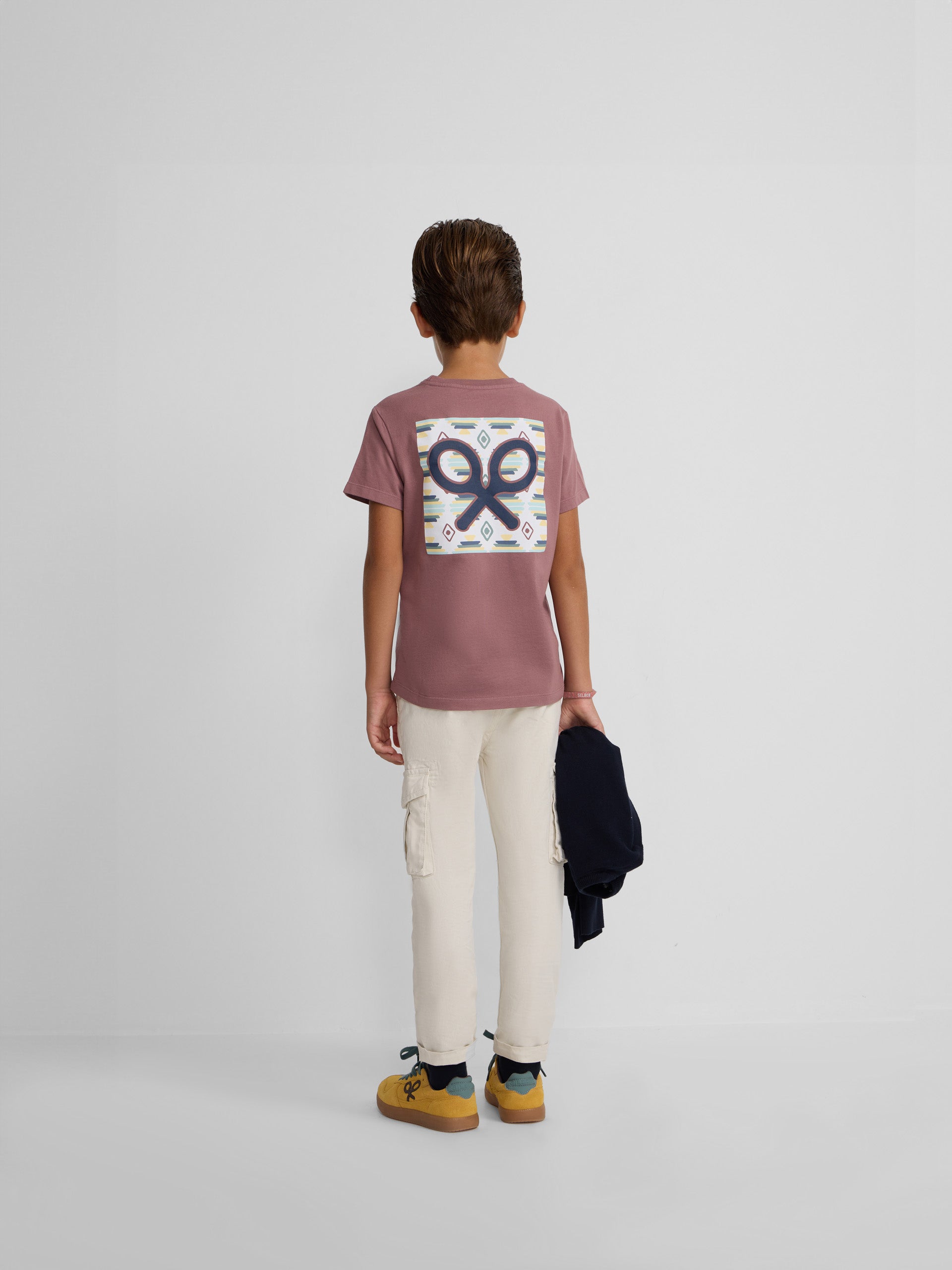Burgundy ethnic kids' t-shirt