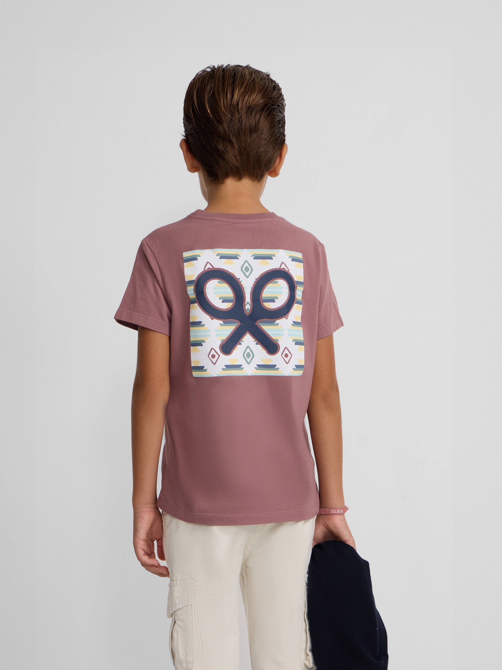 Burgundy ethnic kids' t-shirt