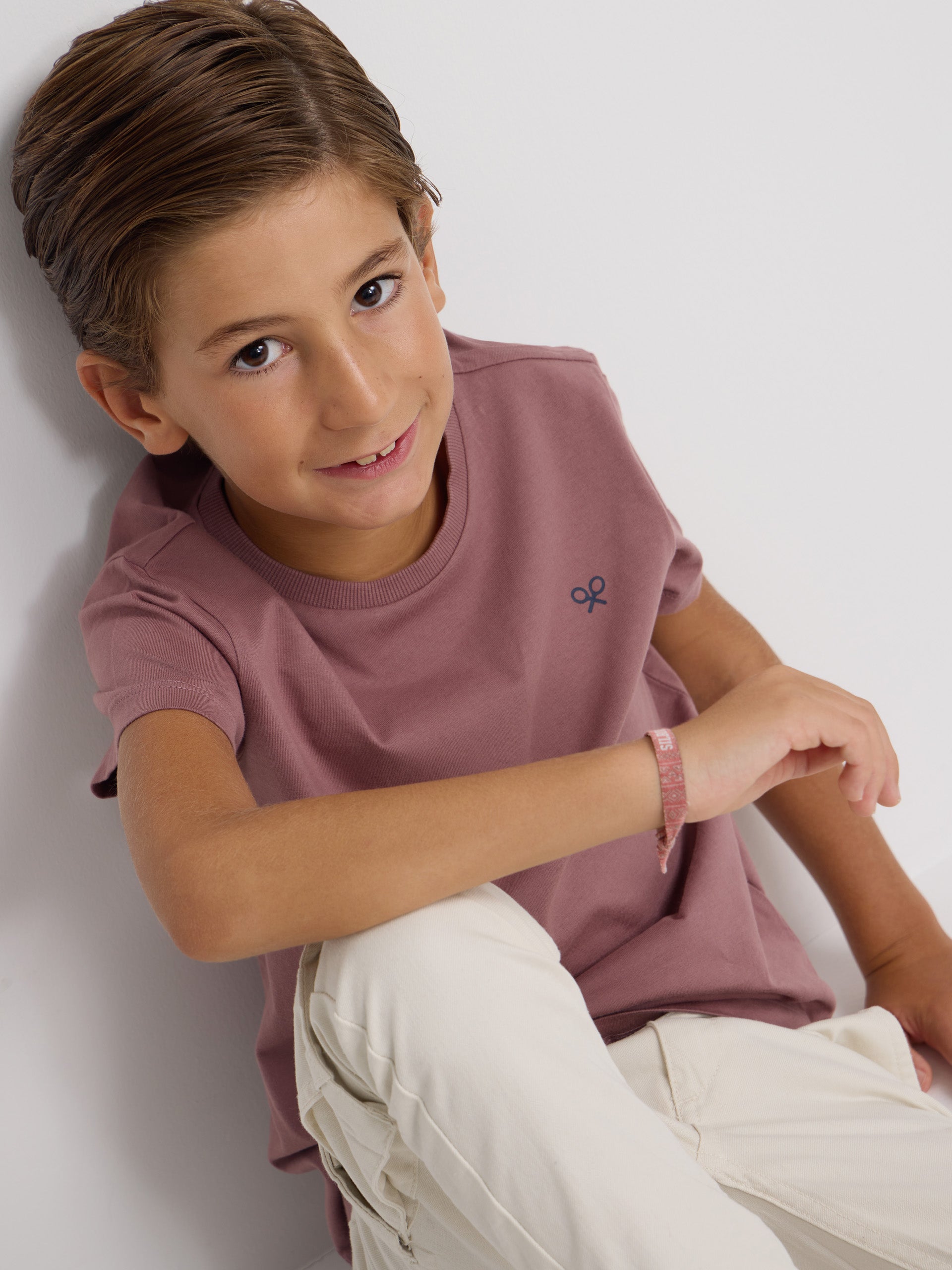 Burgundy ethnic kids' t-shirt