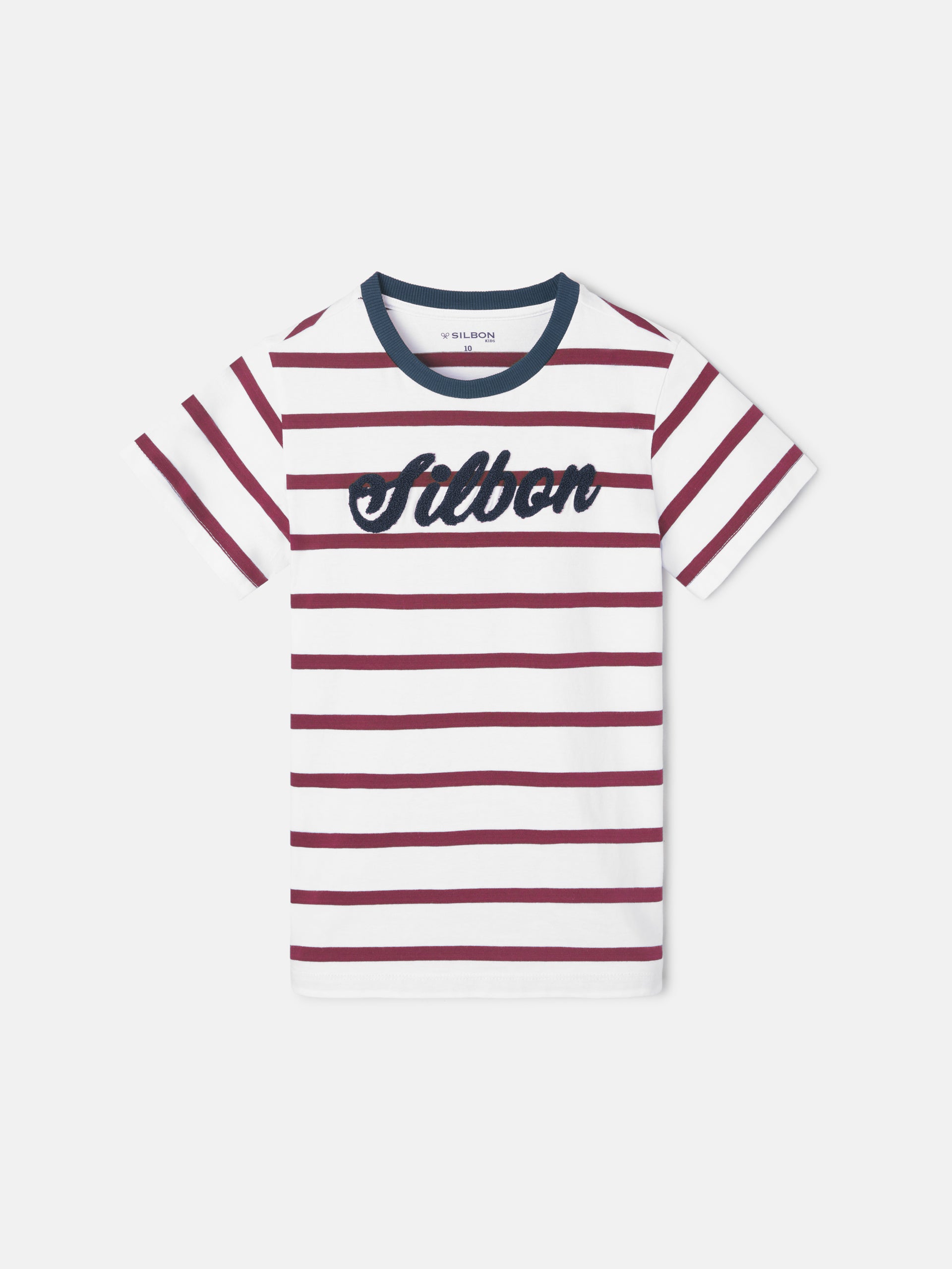 Camisola criança riscas bordô