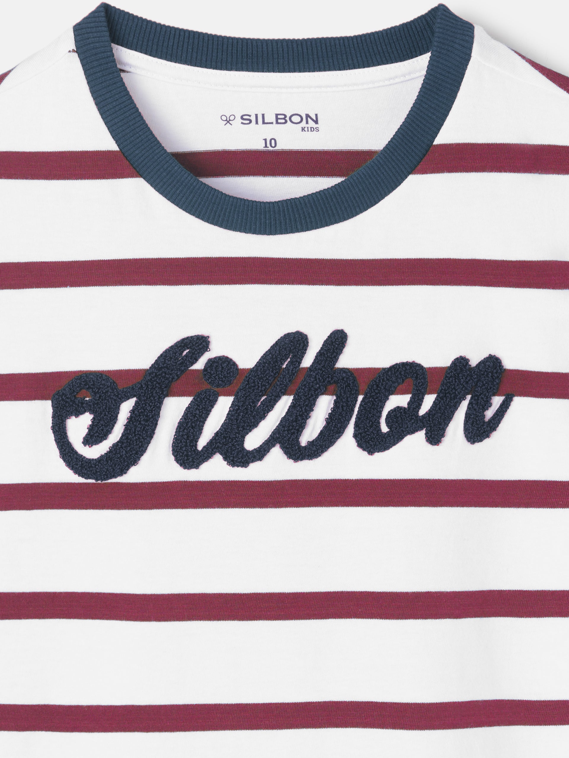 Camisola criança riscas bordô