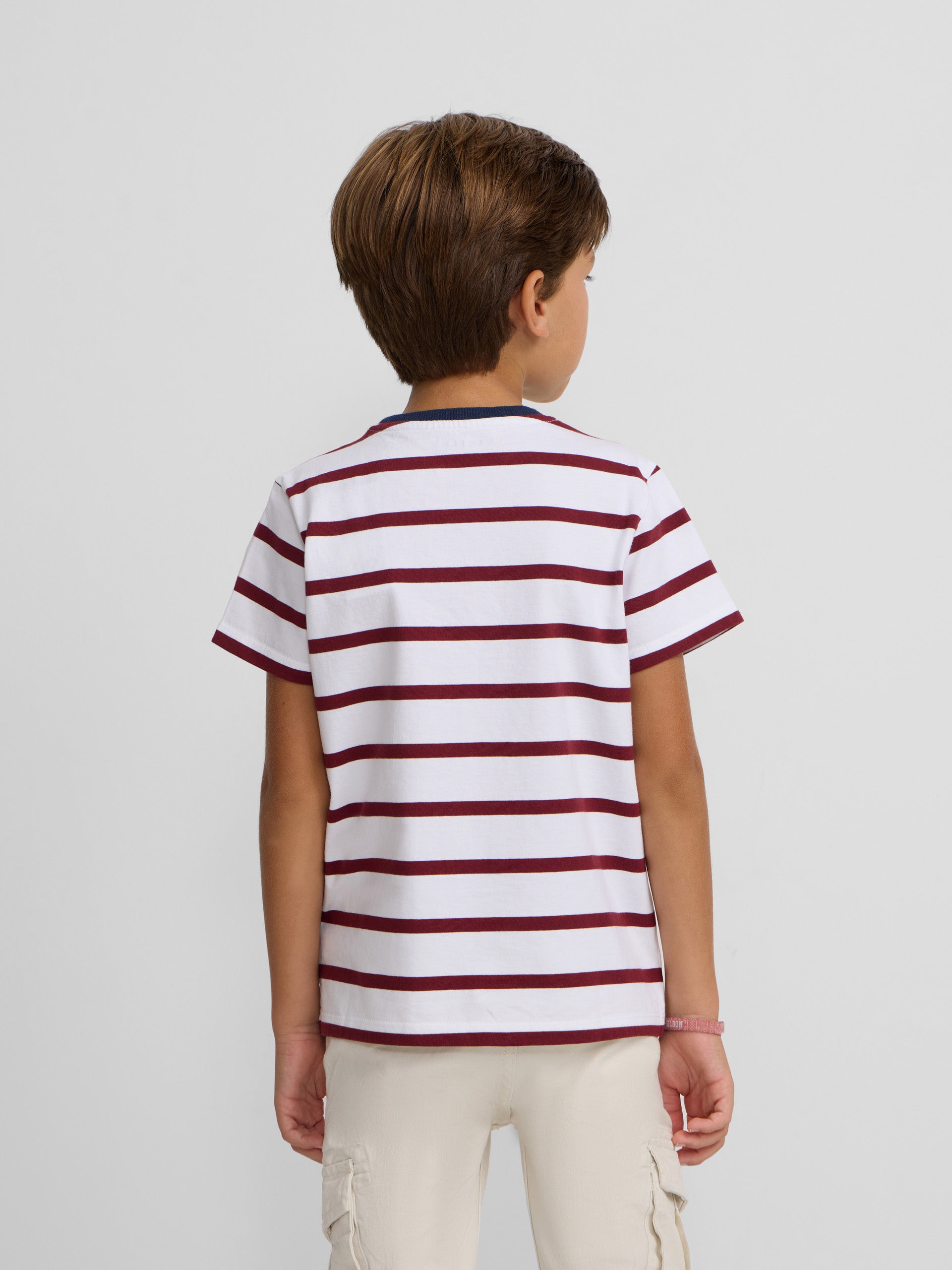 Camisola criança riscas bordô