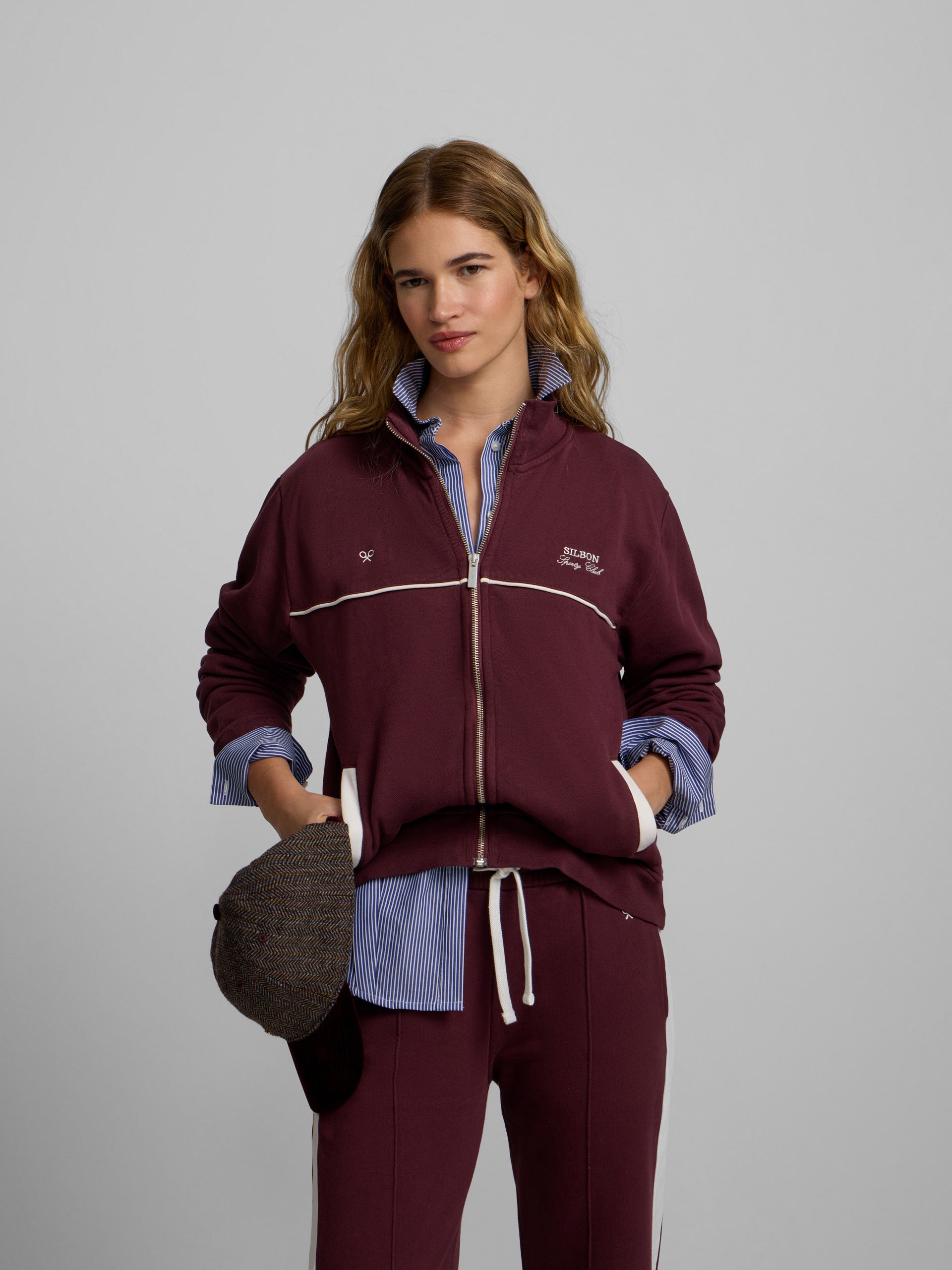 Sudadera chandal silbon woman granate