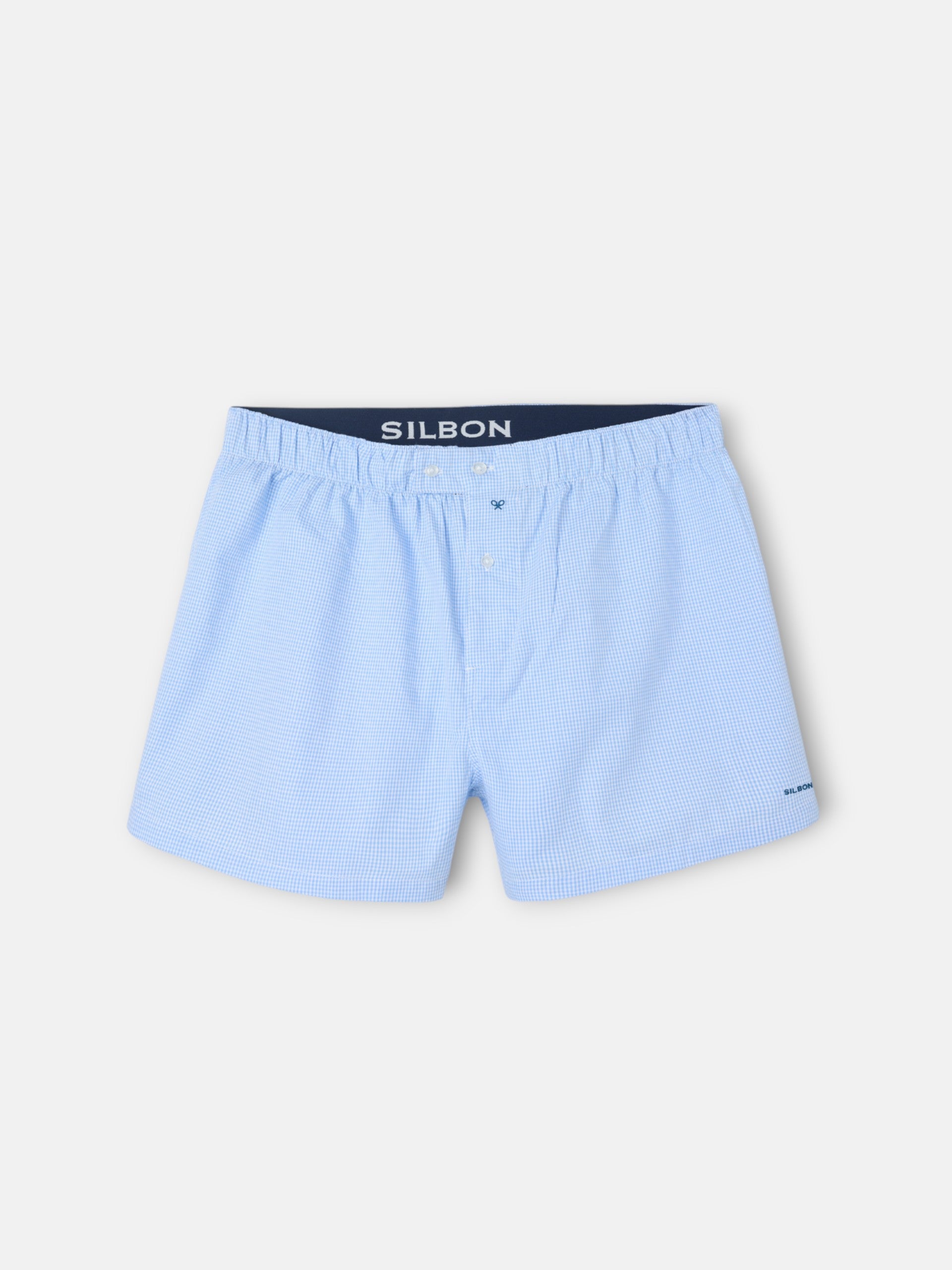 Mini slip à carreaux bleu clair