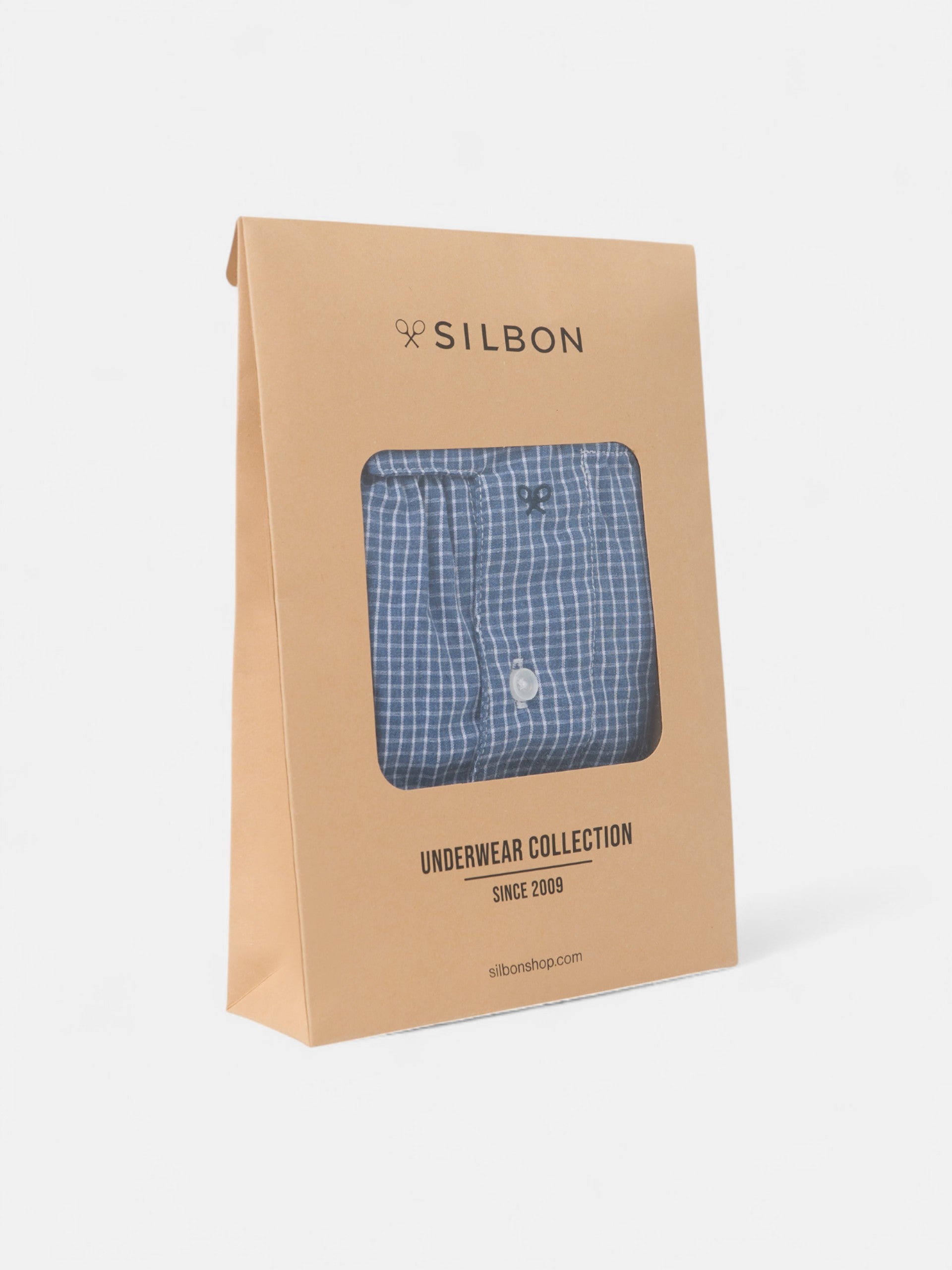 Navy blue checked briefs