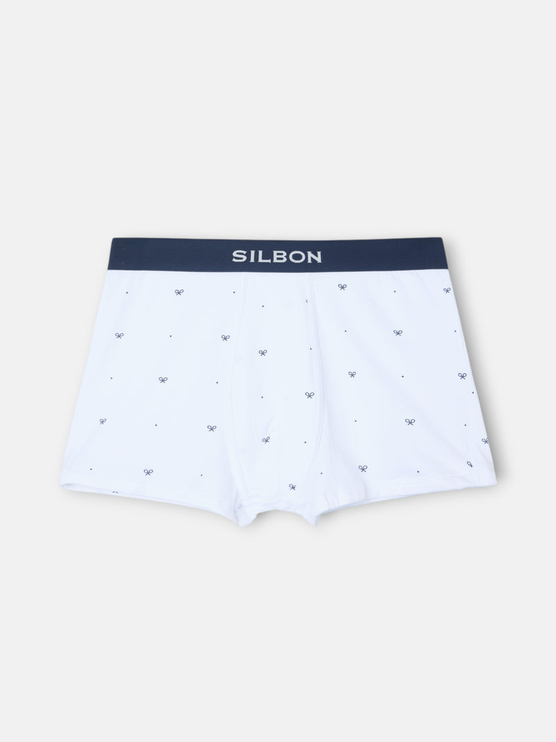 Boxers brancos com raquetes e pontos