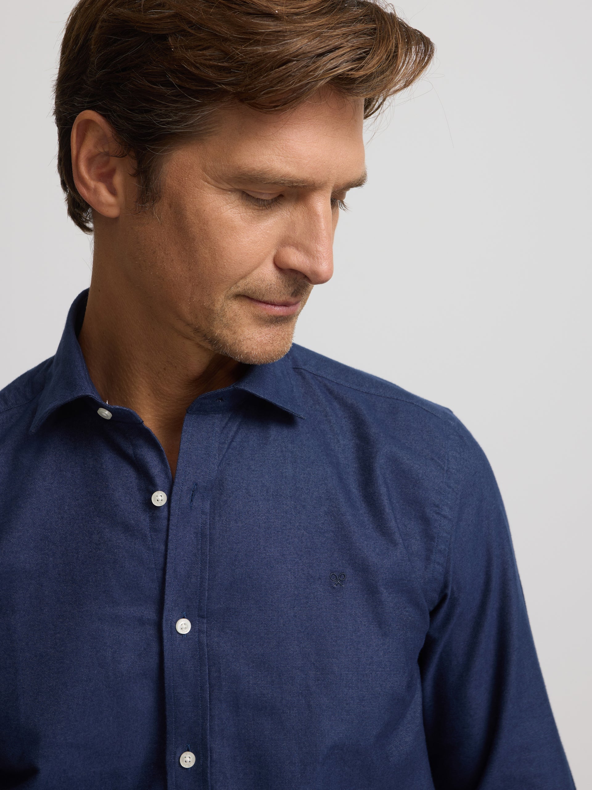 Camisa sport lisa azul warm