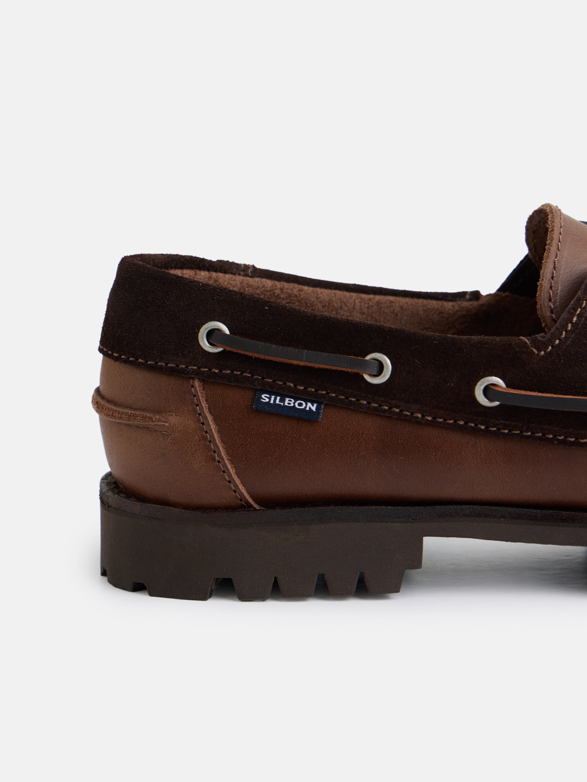 Sapato desportivo náutico combinado castanho escuro