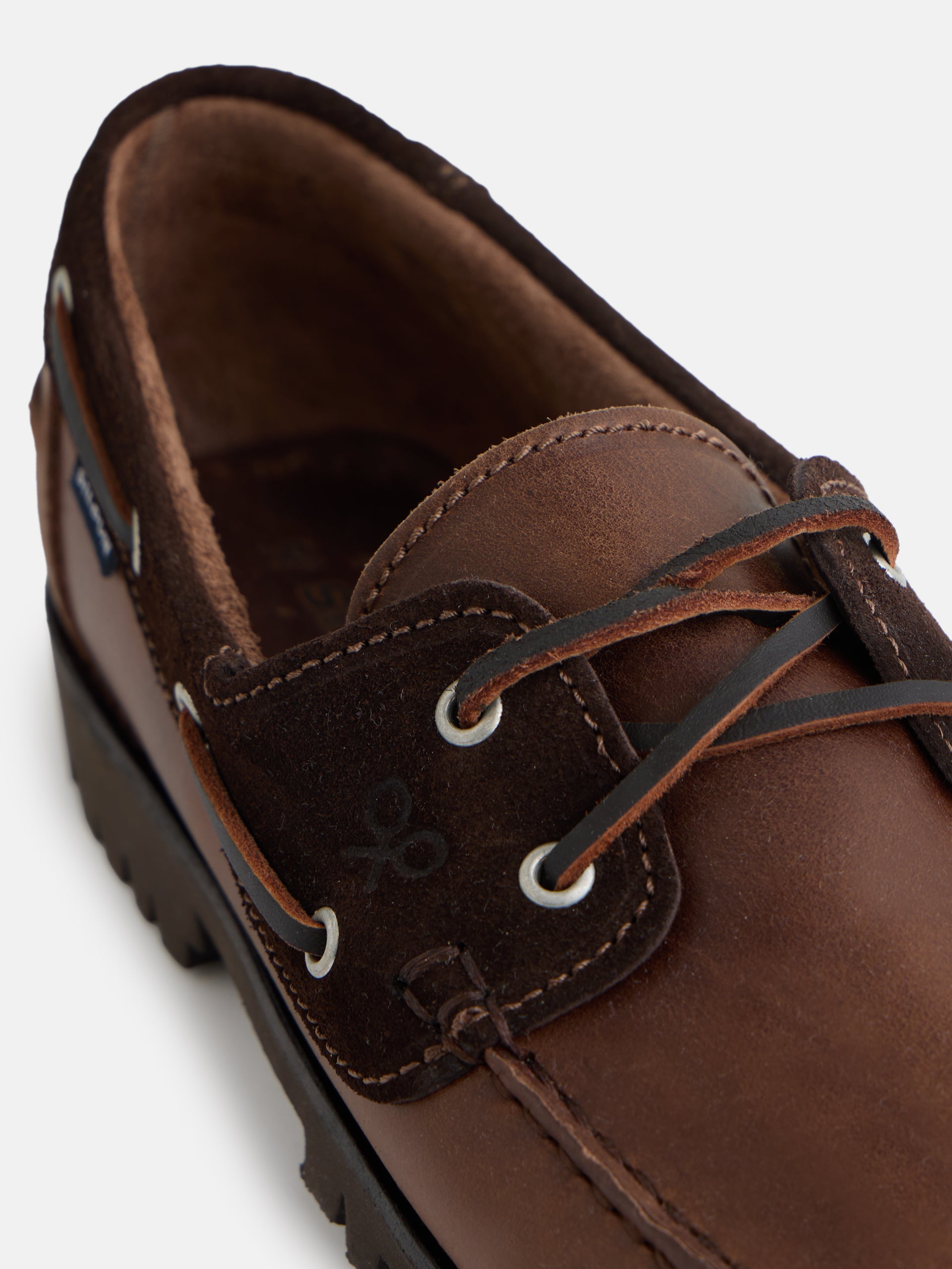 Sapato desportivo náutico combinado castanho escuro