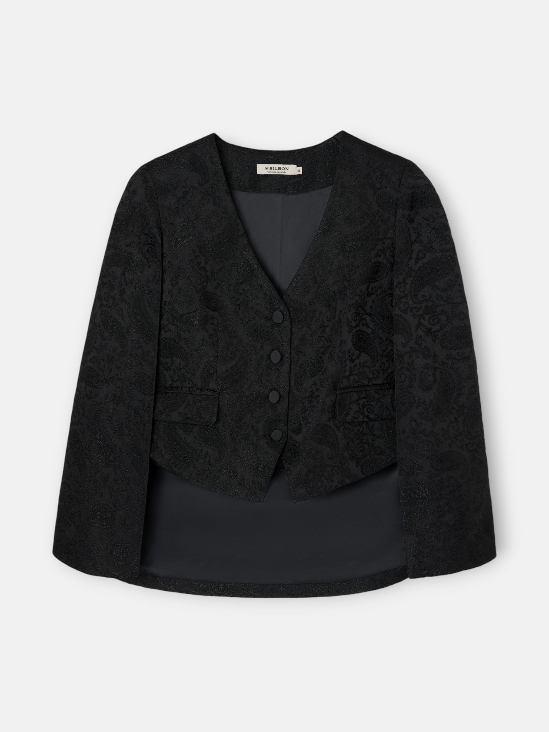 black jacquard lace cape