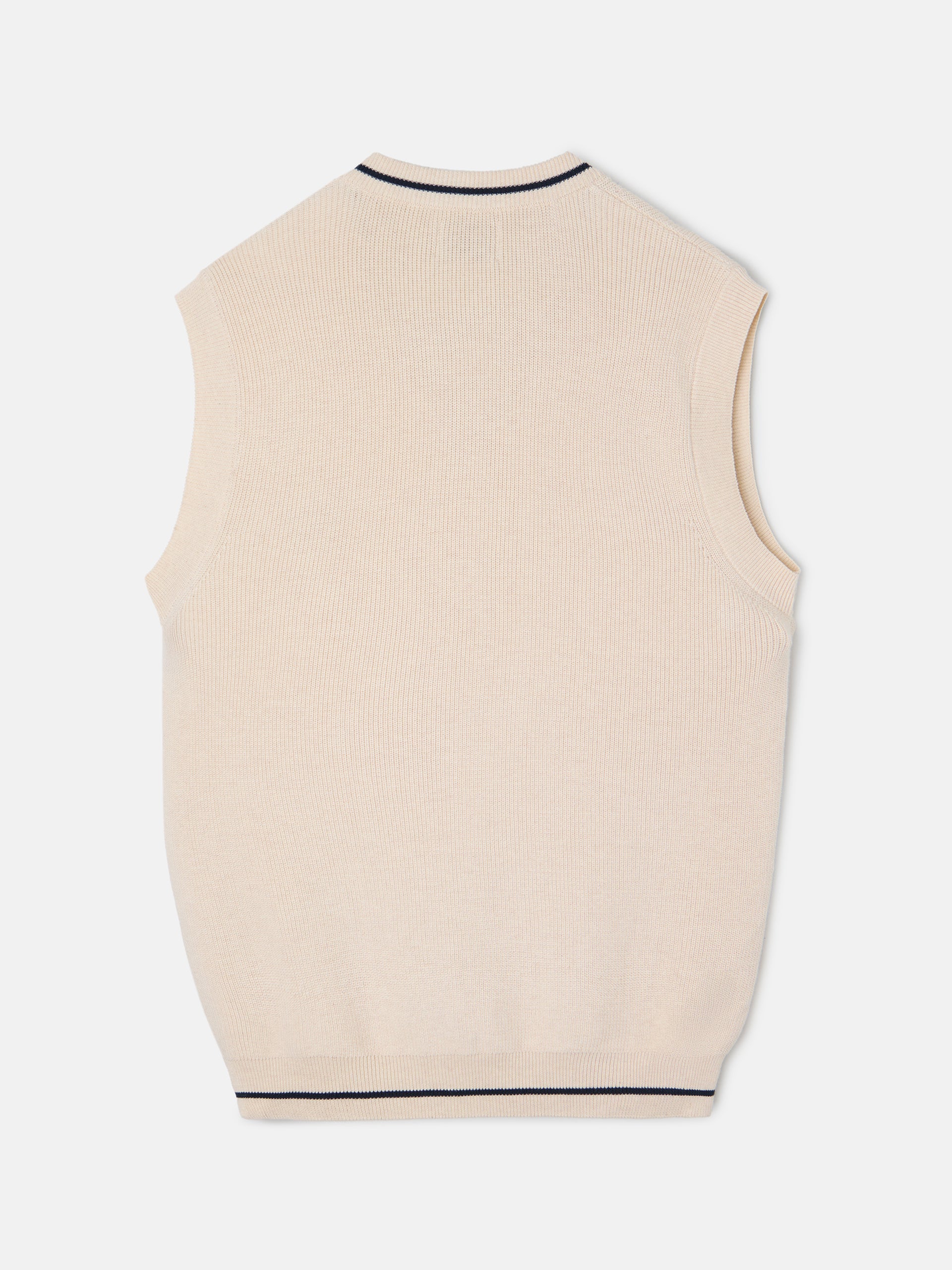 Gilet en tricot à col en V crème Beltran Lozano