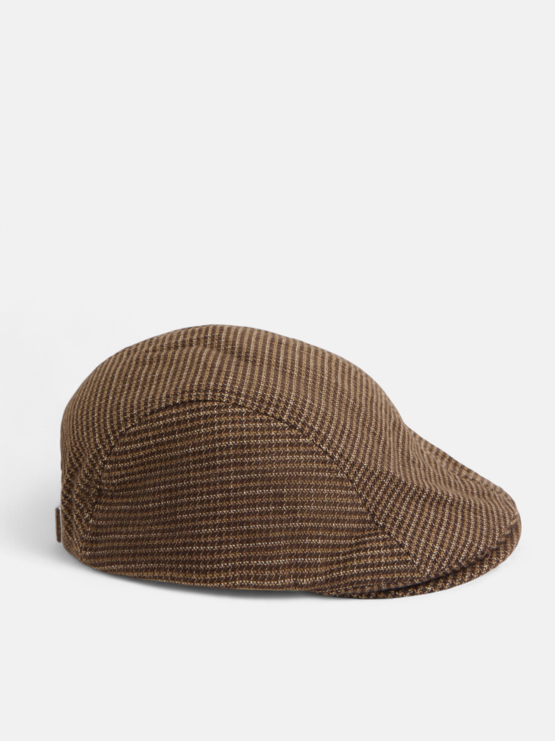 Classic beige brown houndstooth cap
