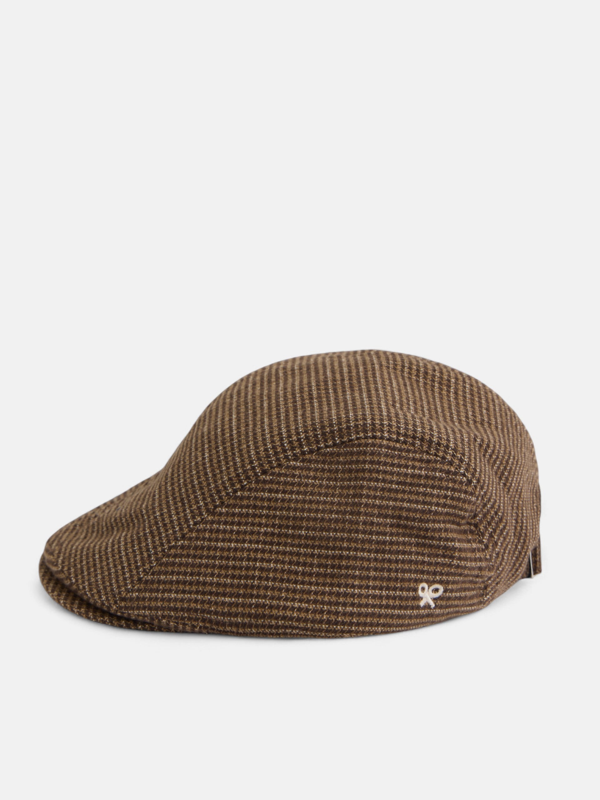 Classic beige brown houndstooth cap