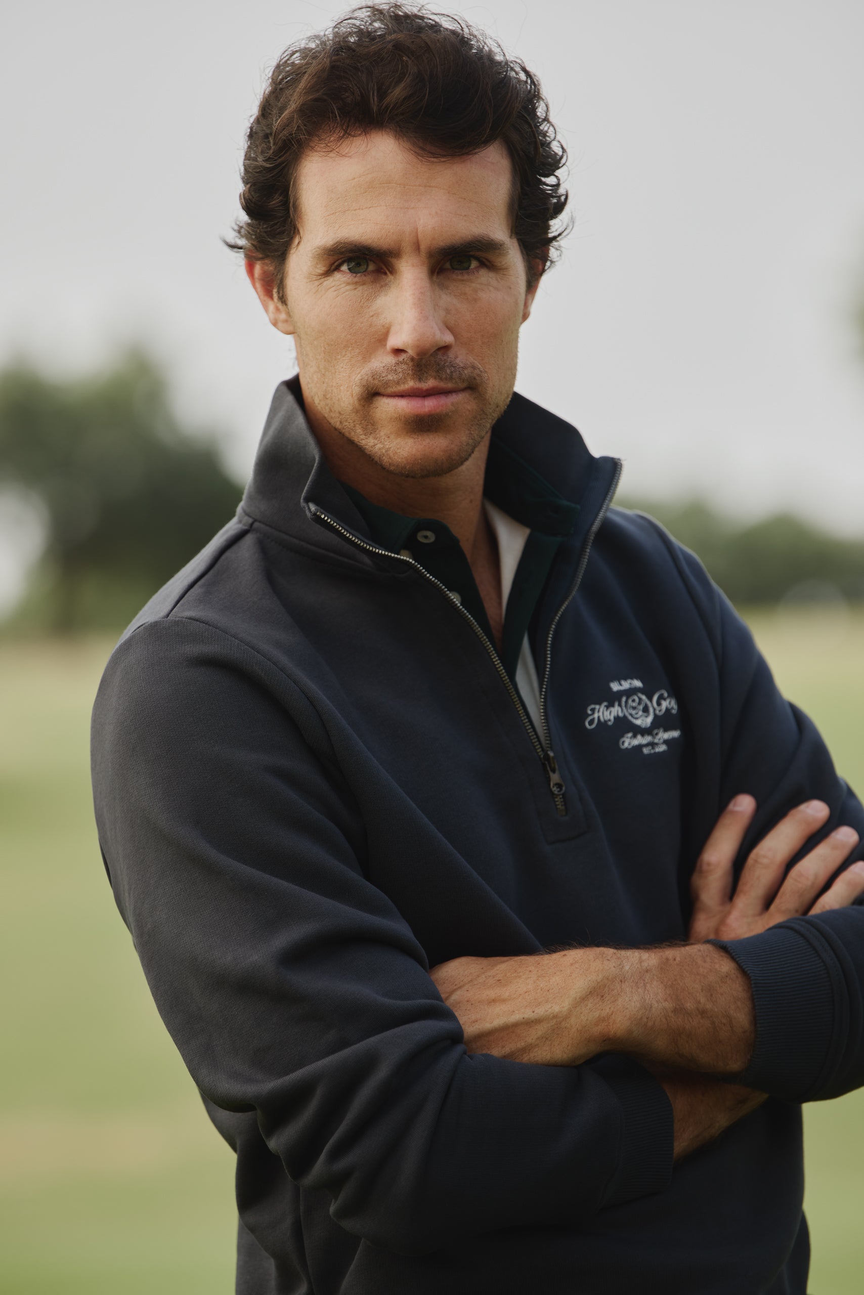 Sweatshirt Beltran Lozano fecho éclair meia azul-marinho