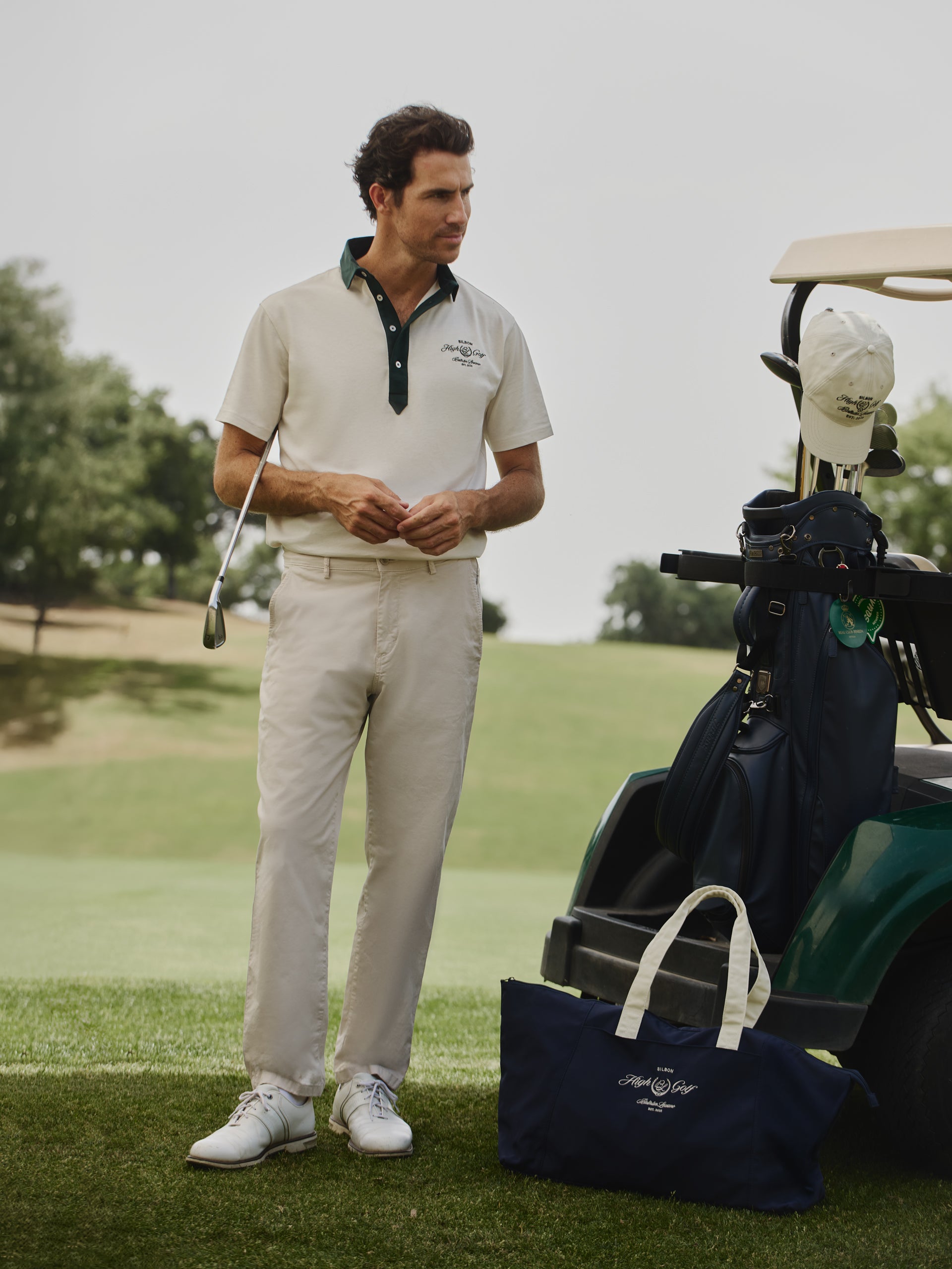 Polo Beltran Lozano à poche bicolore blanche