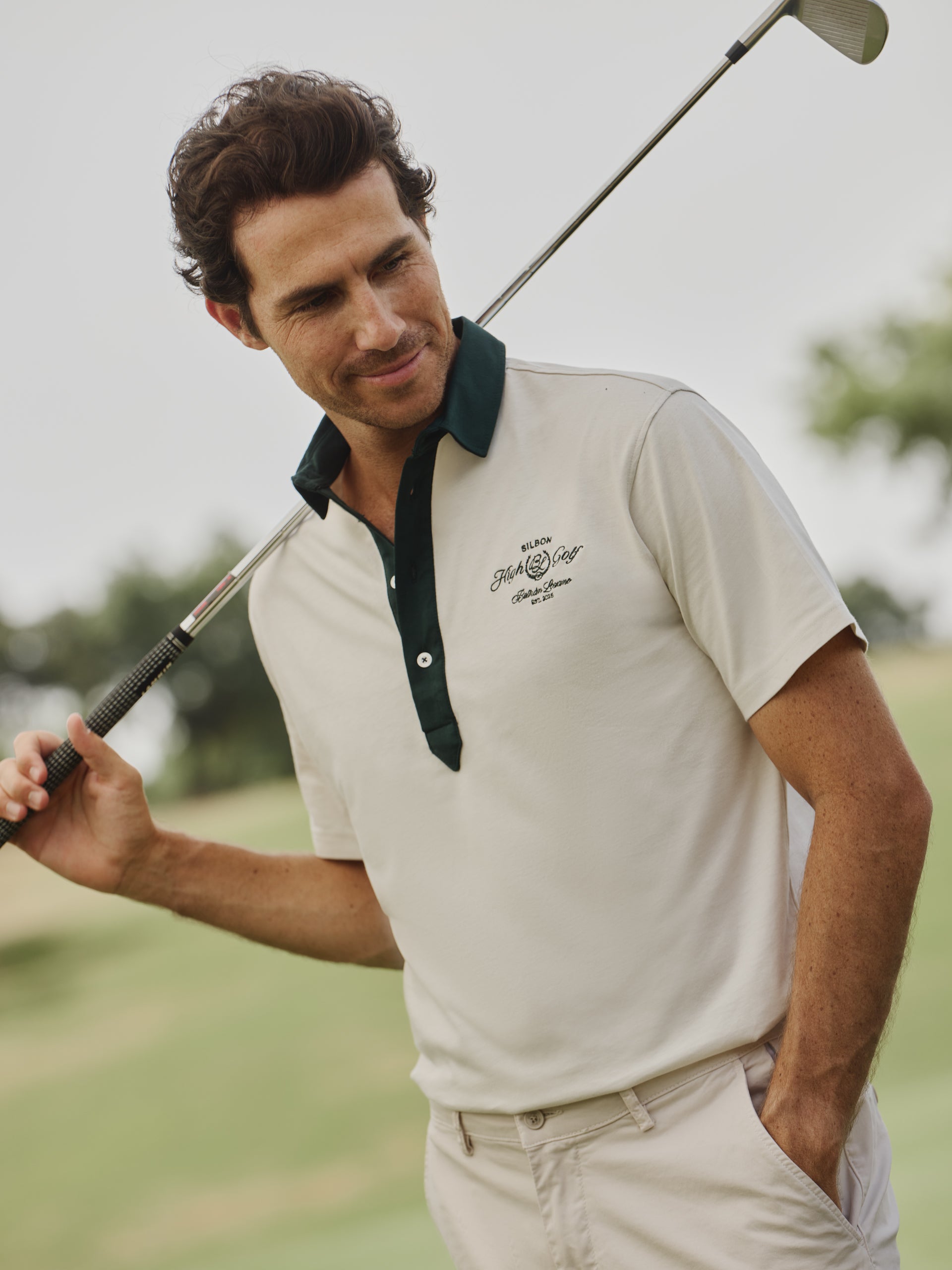 Polo Beltran Lozano à poche bicolore blanche