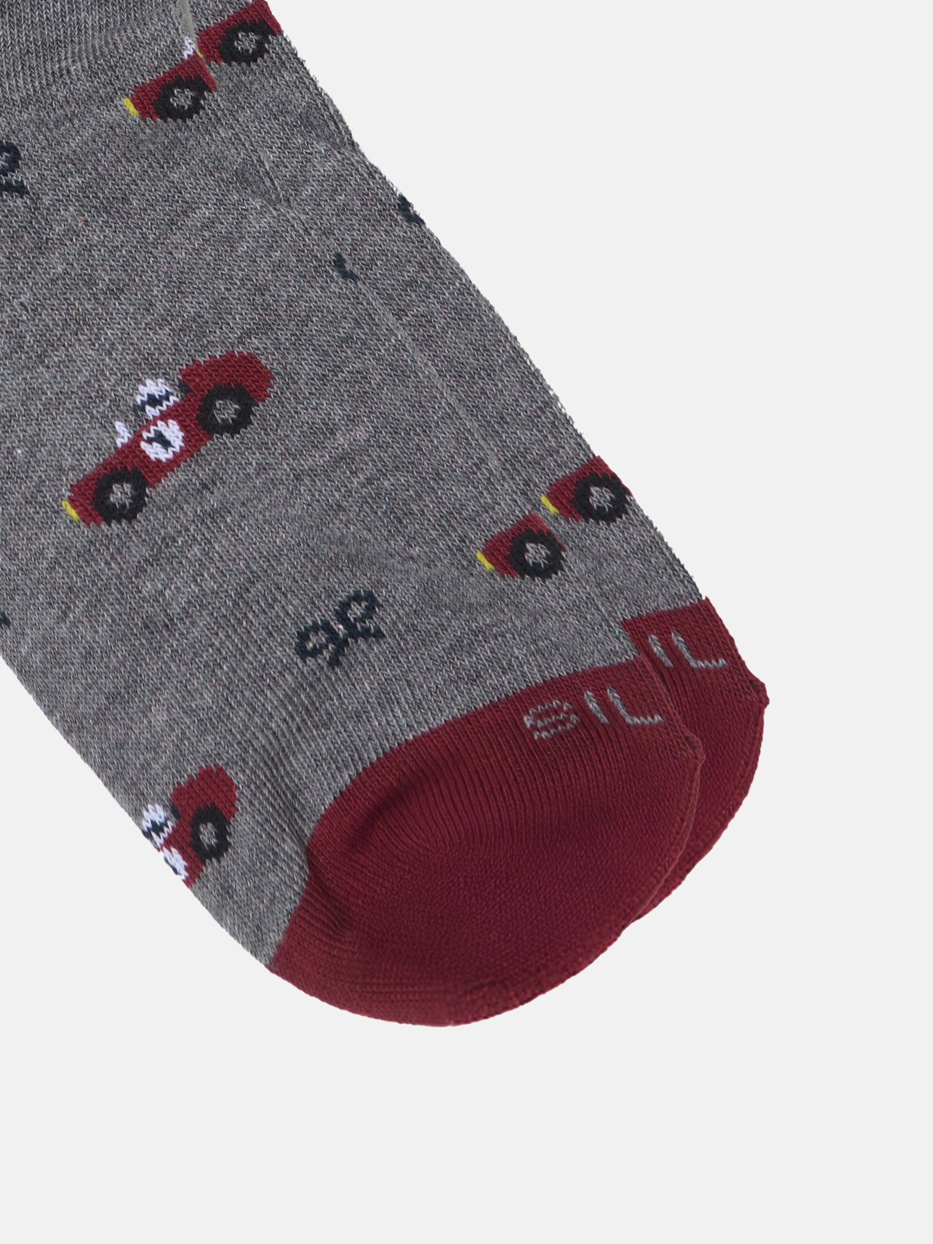Chaussettes enfant grises à motif voiture