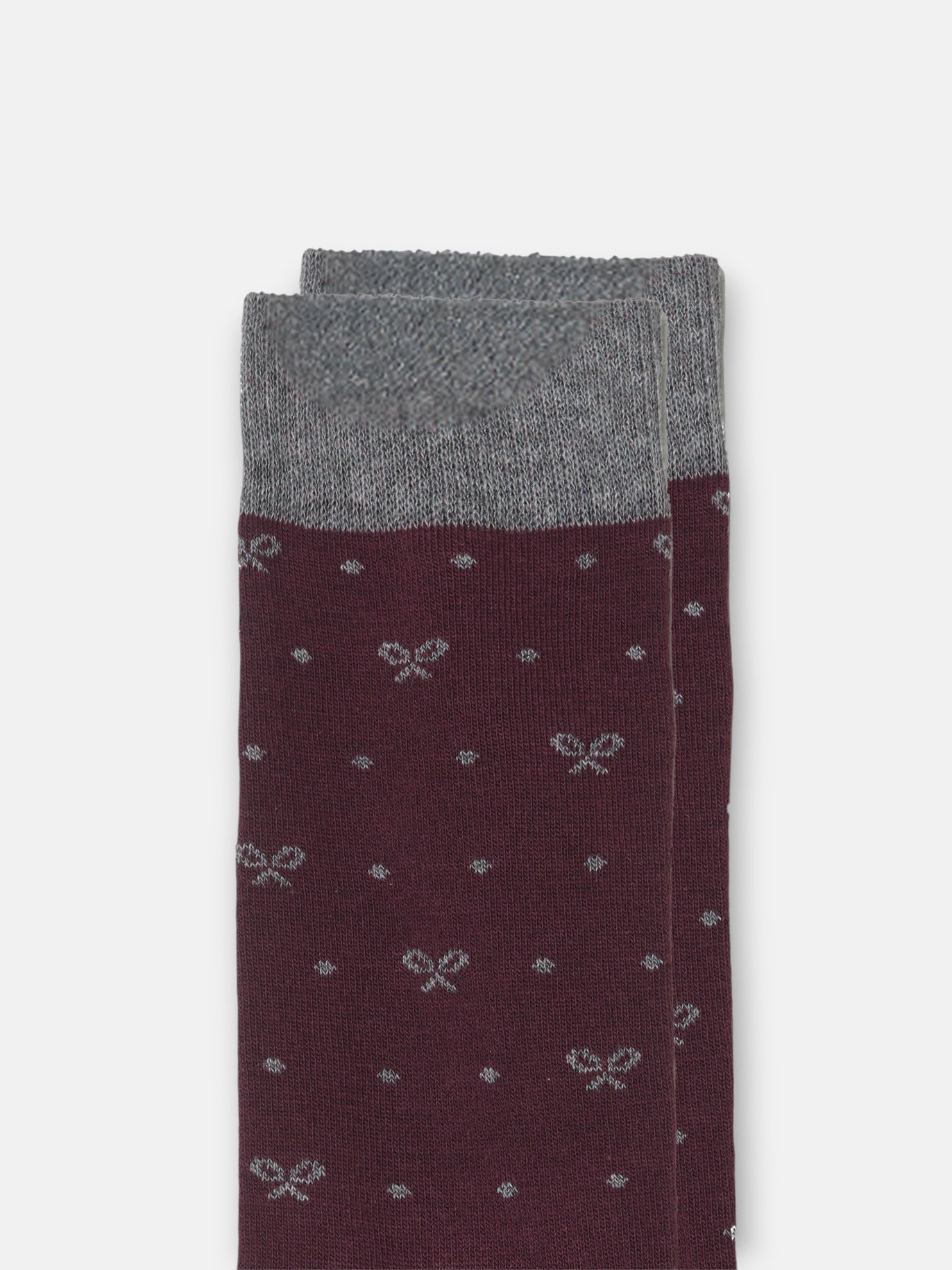 Chaussettes à pois bordeaux