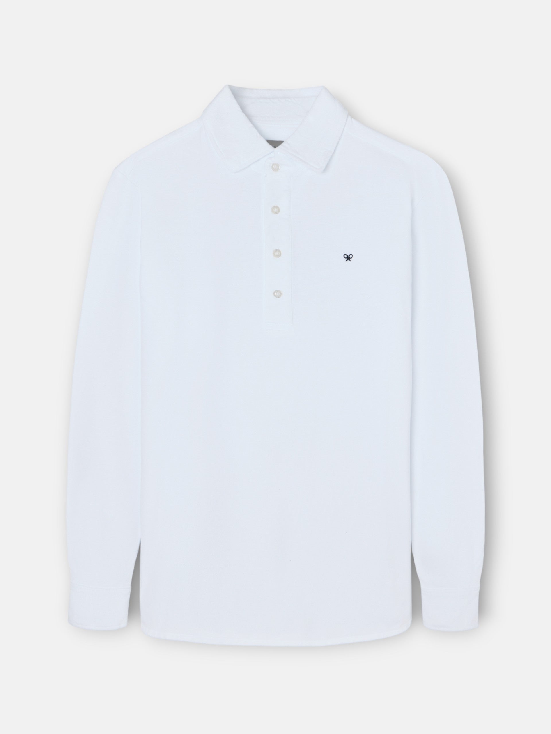 Polo liso de manga comprida branco