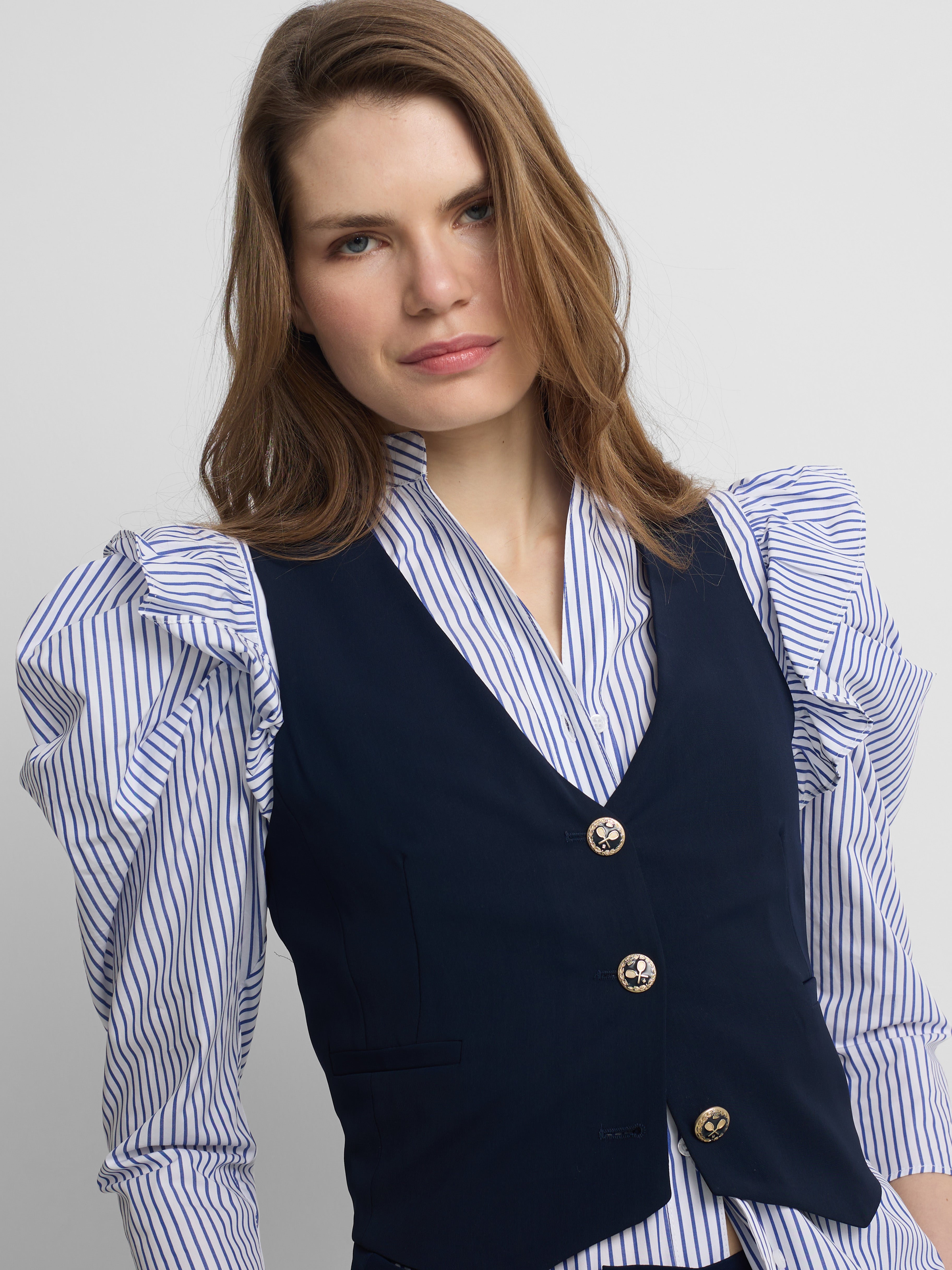 Chaleco woman clasico azul marino