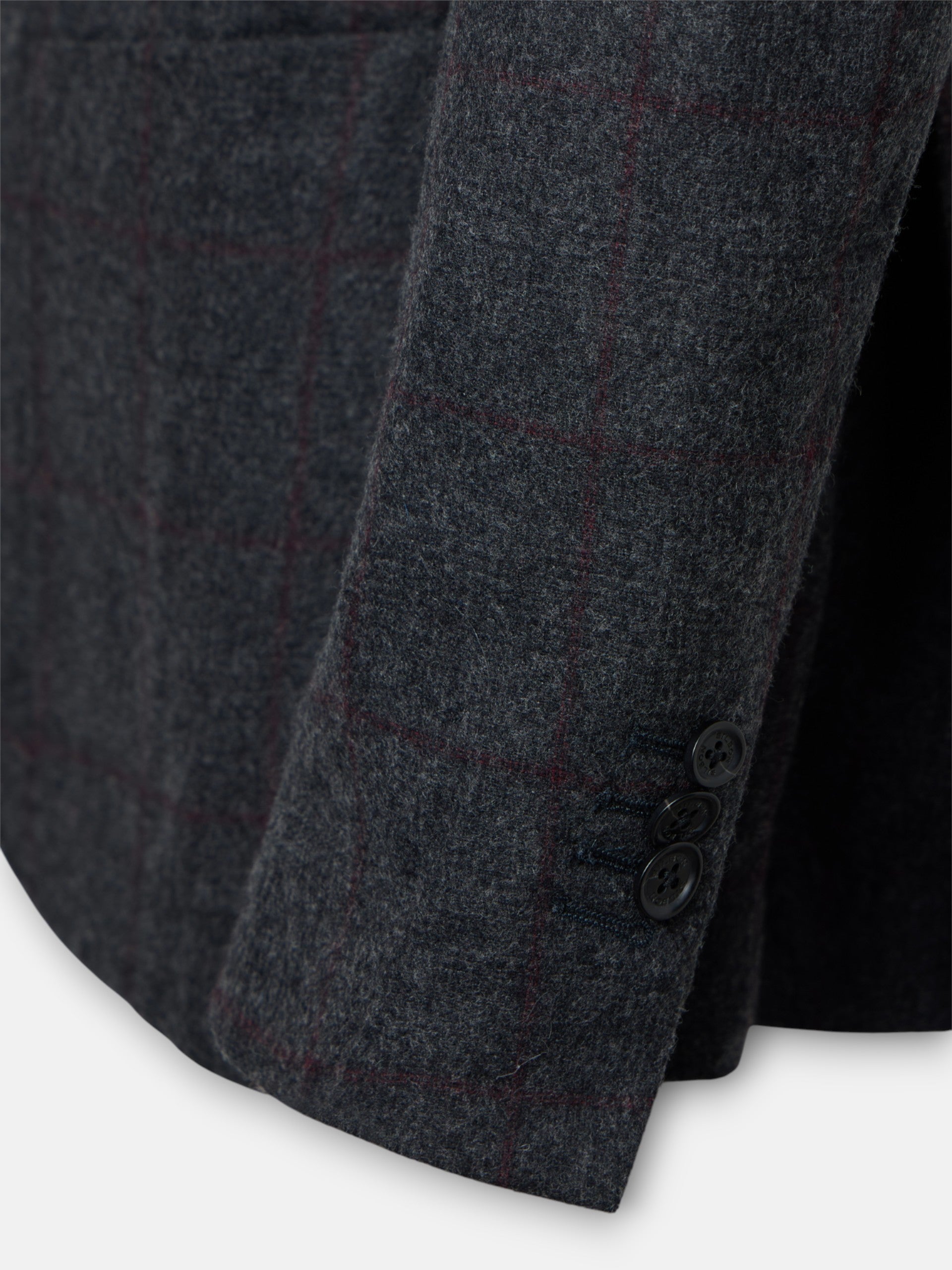 Unique Prince of Wales grey blazer with burgundy profile