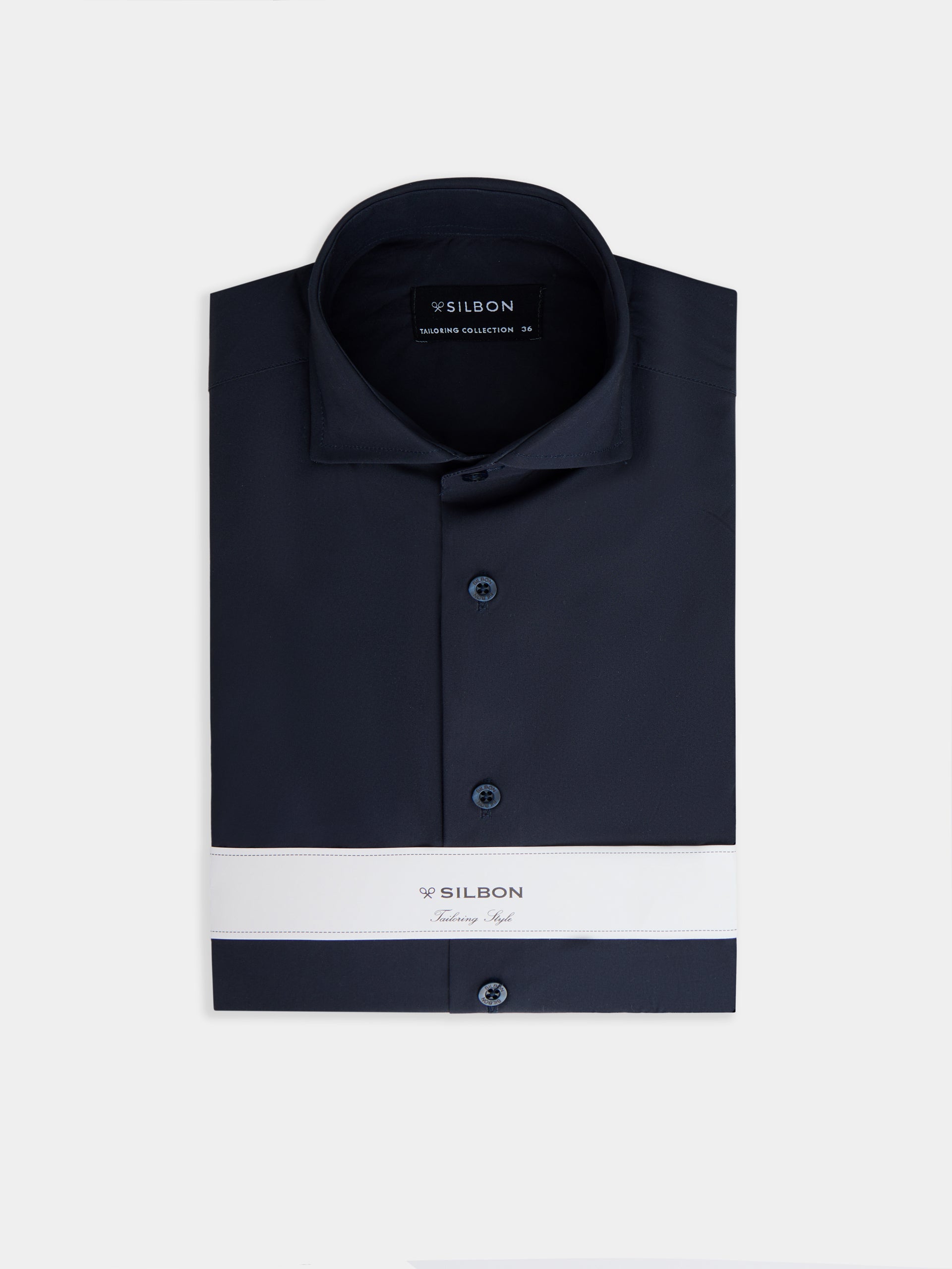 Camisa vestir lisa azul marino