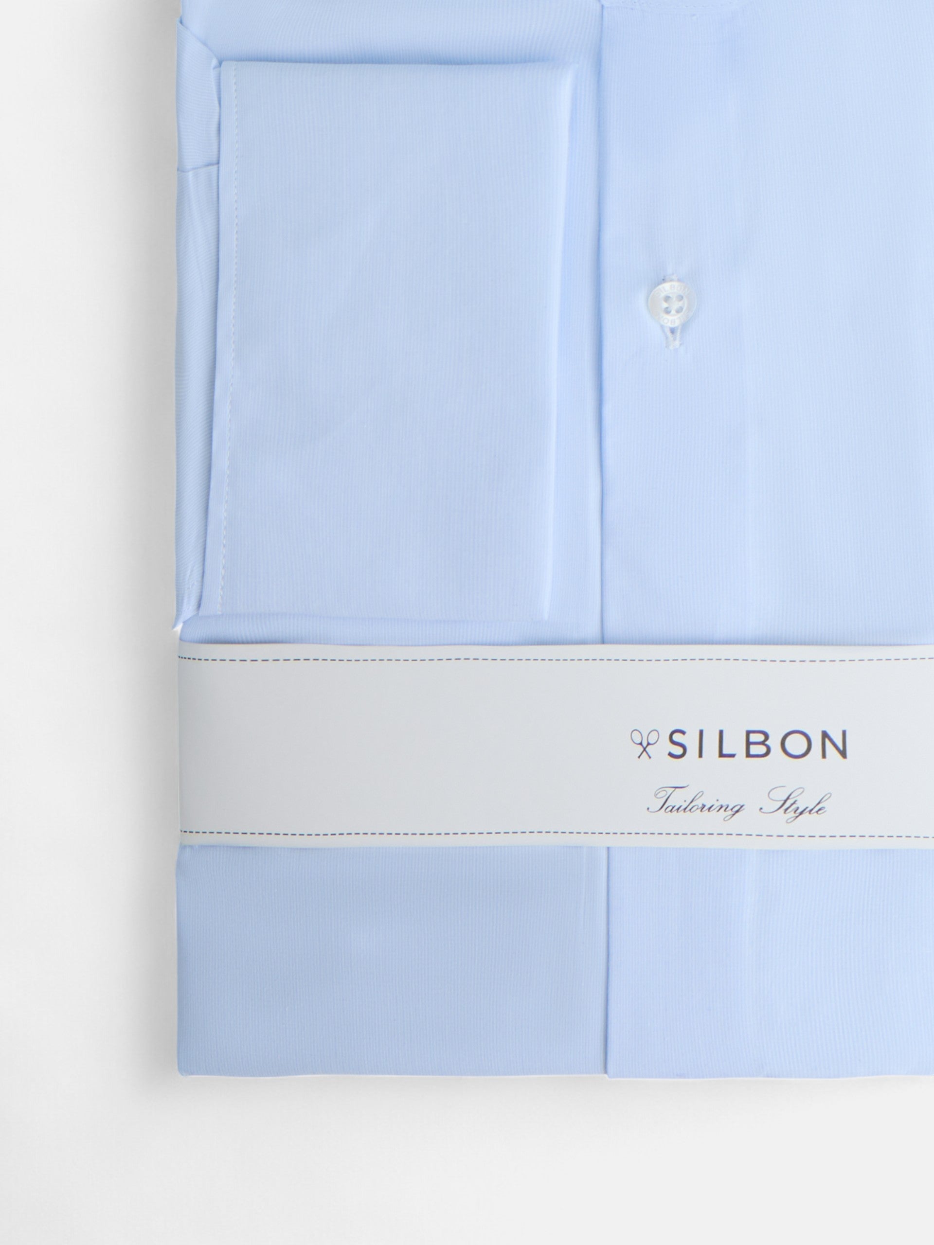 Camisa vestir cuello blanco mil rayas celeste