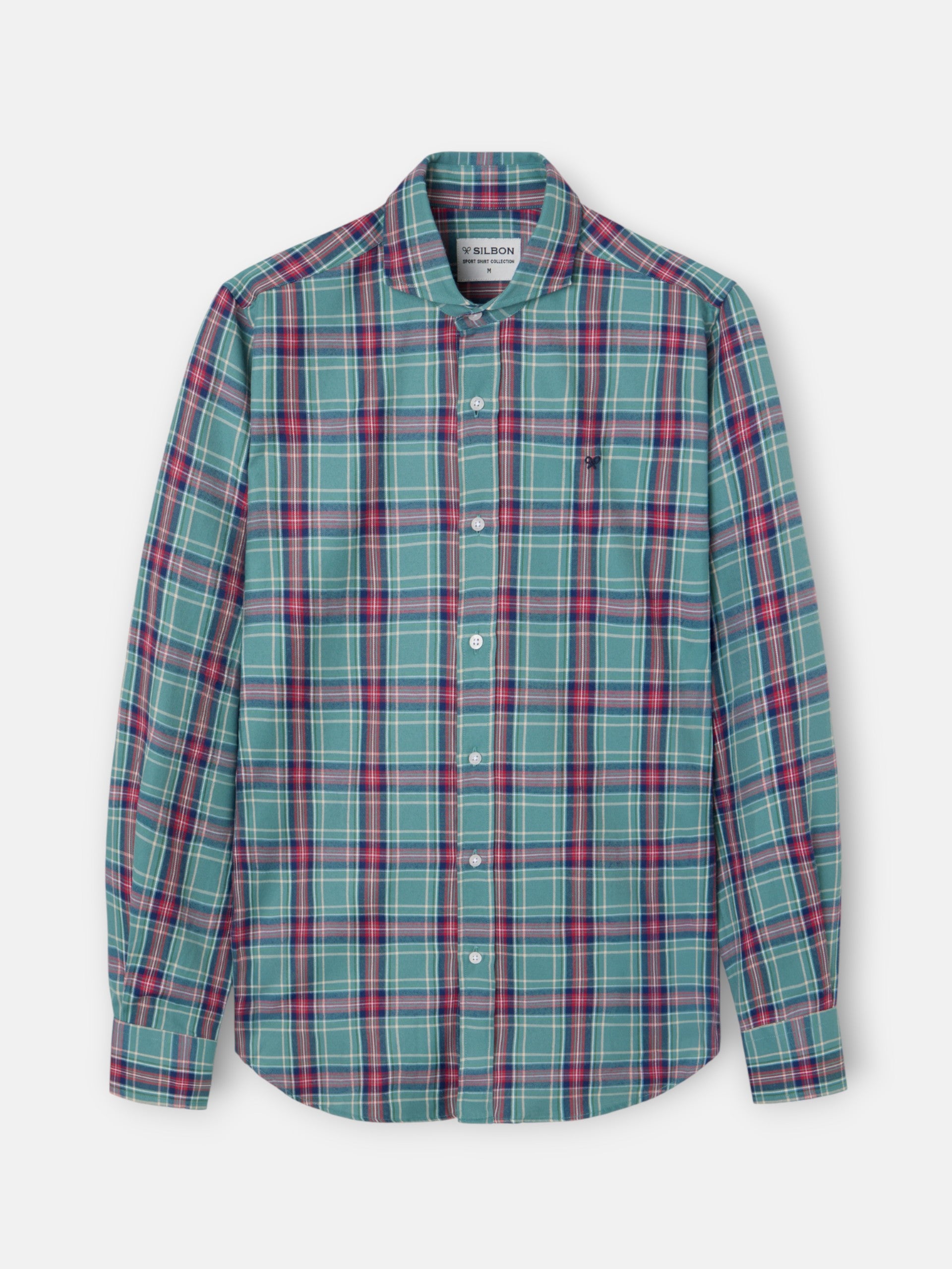 Light green tartan sport shirt
