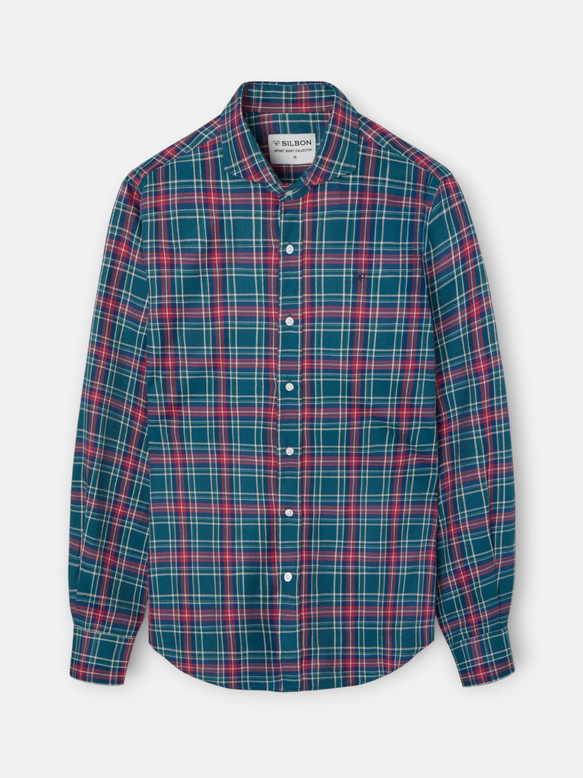 Dark green tartan sport shirt