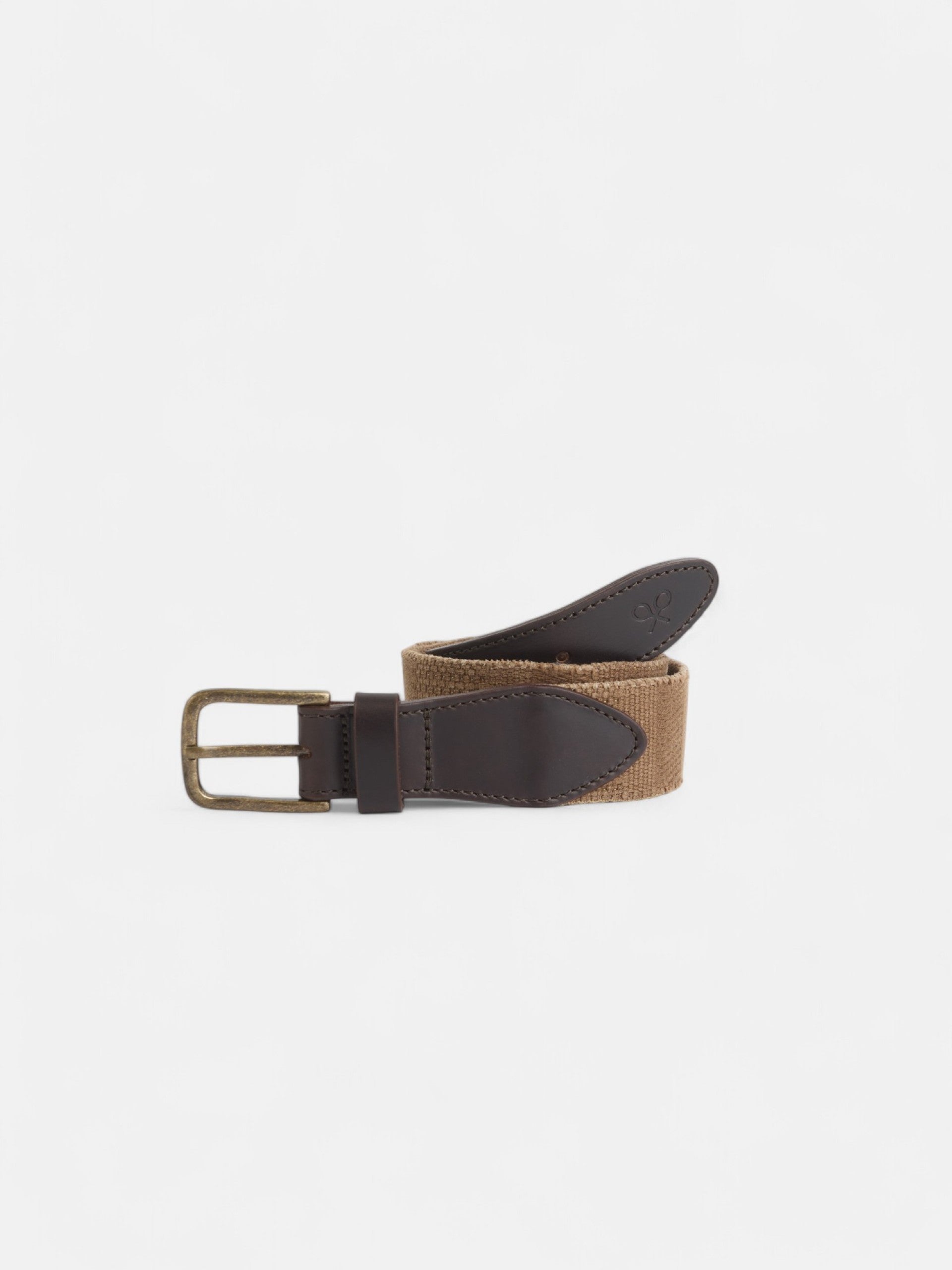Medium beige canvas leather belt