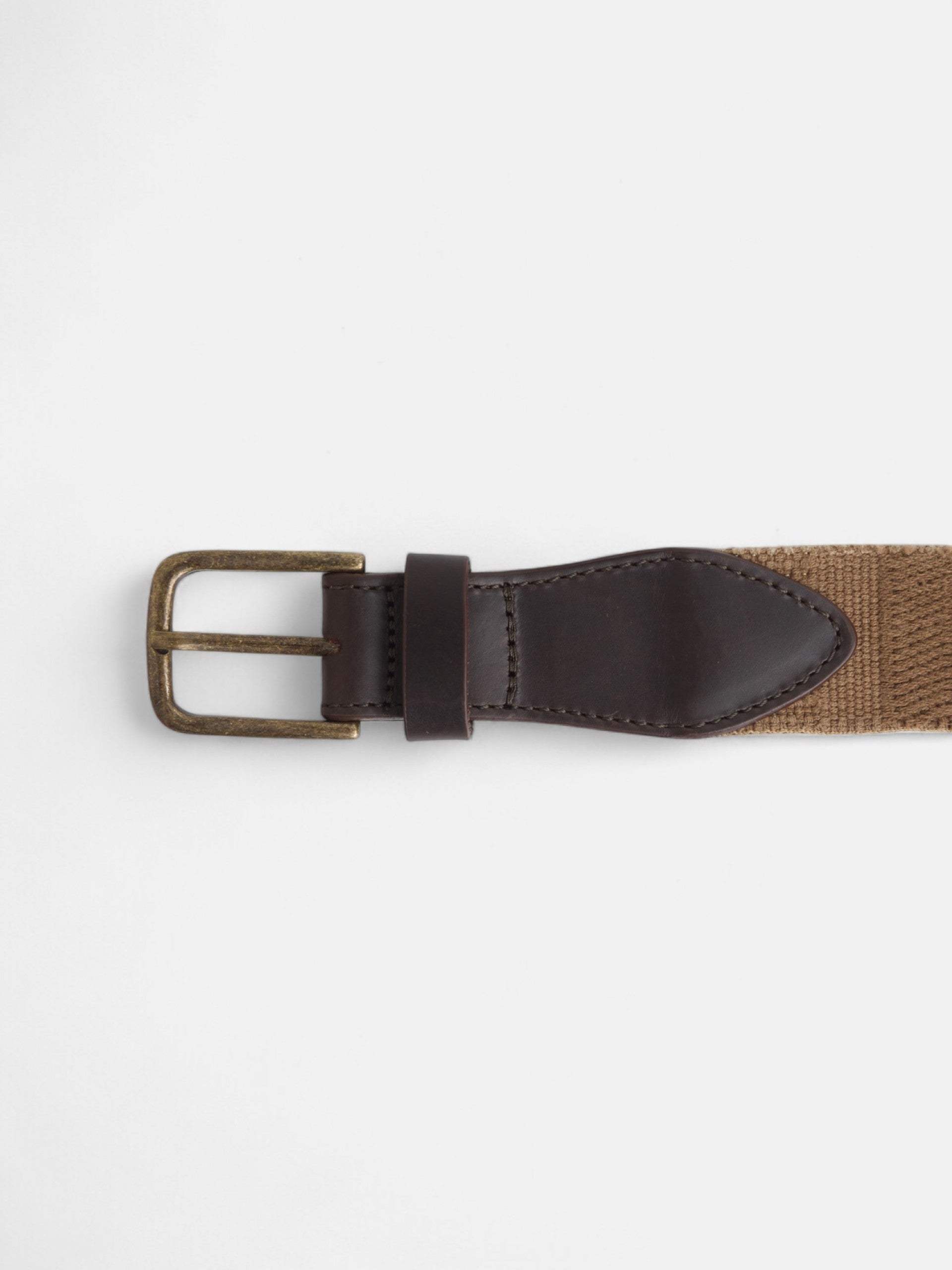 Medium beige canvas leather belt
