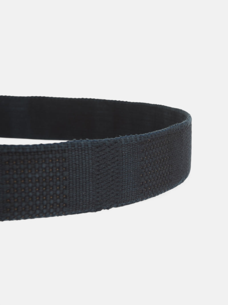 Ceinture en cuir et toile bleu indigo