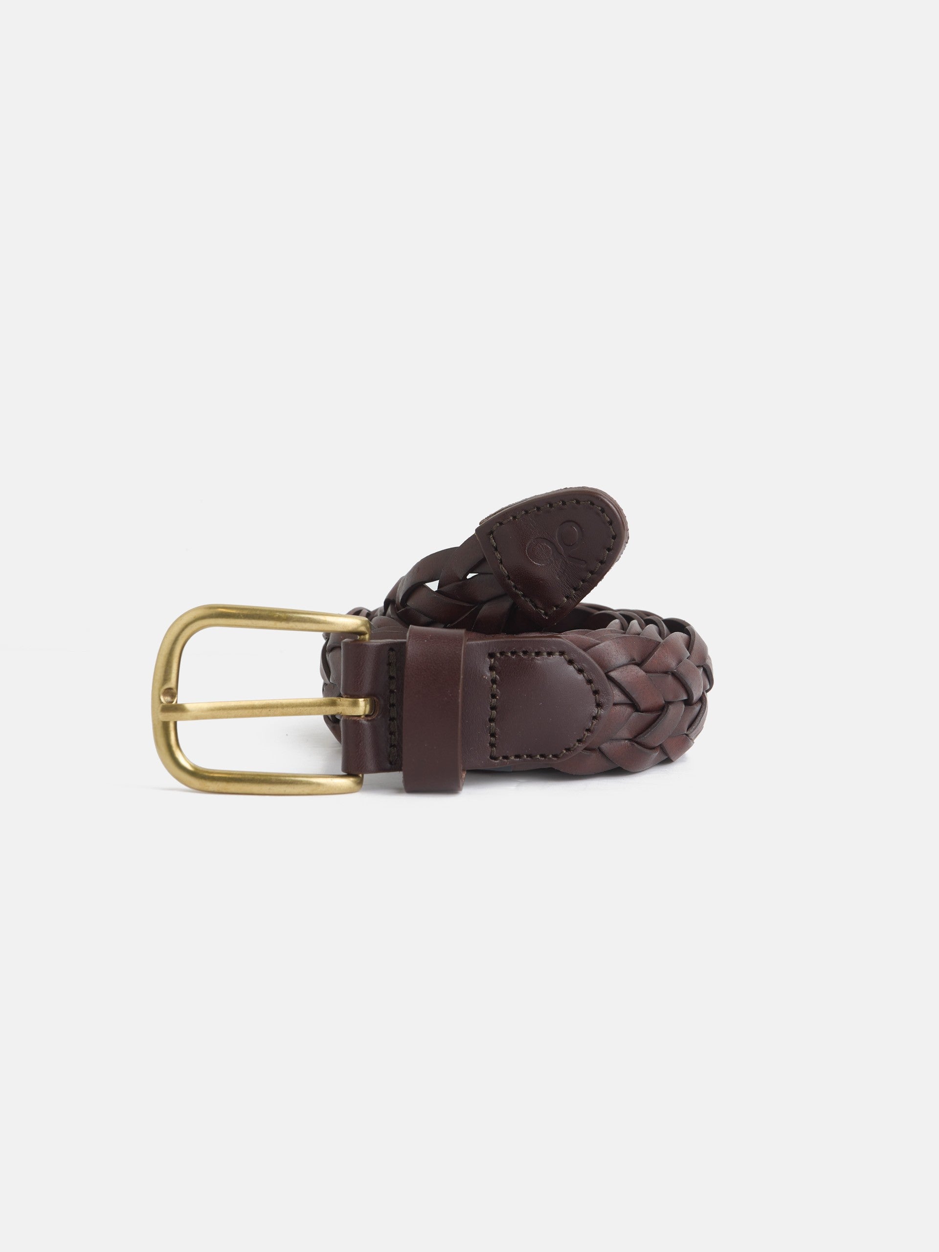 Braided leather belt