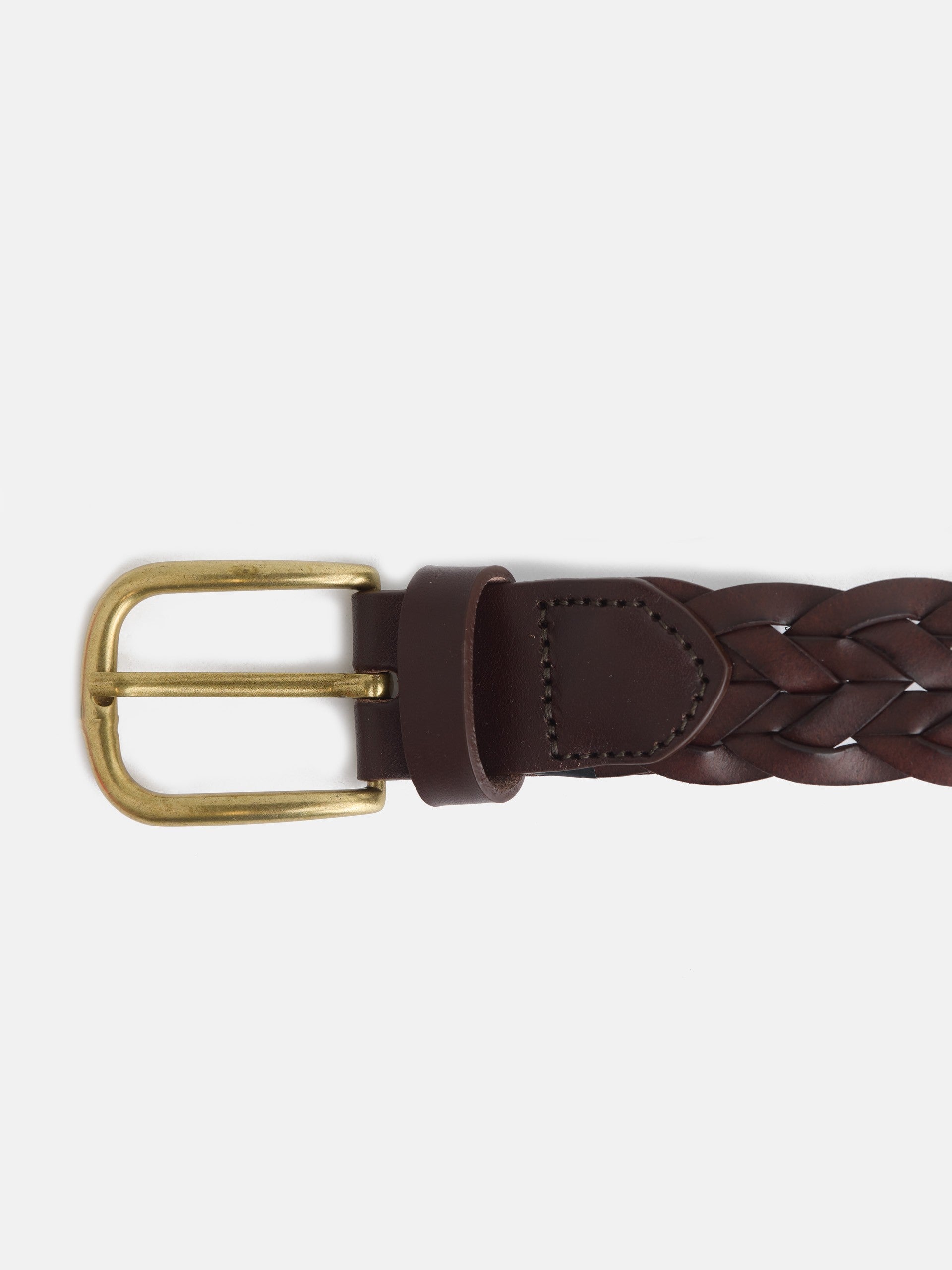 Braided leather belt
